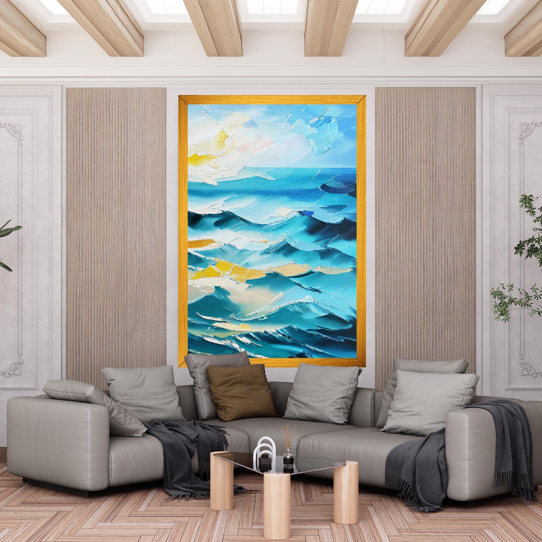 Vászonkép Blue Ocean Painting mockup 6