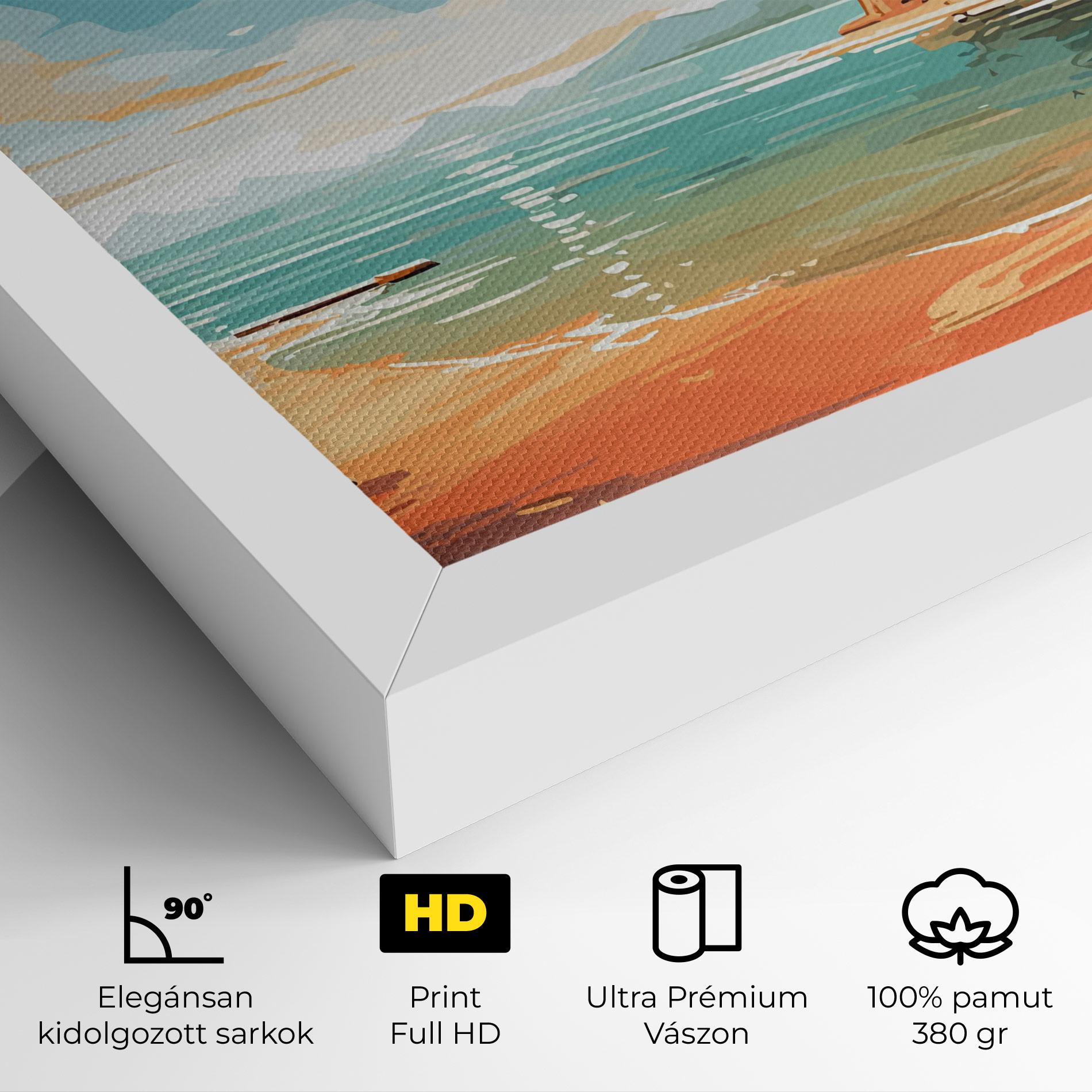 Vászonkép Blue Sky Beach mockup 4