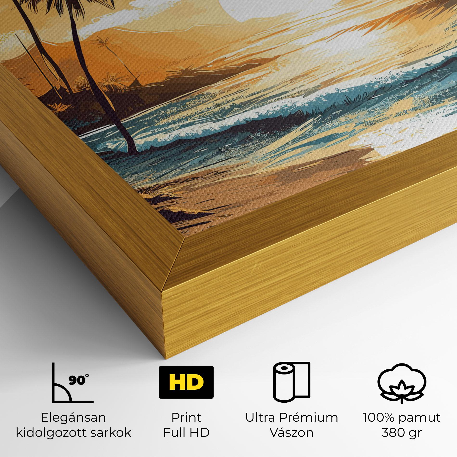 Vászonkép Sunrise Beach View mockup 4