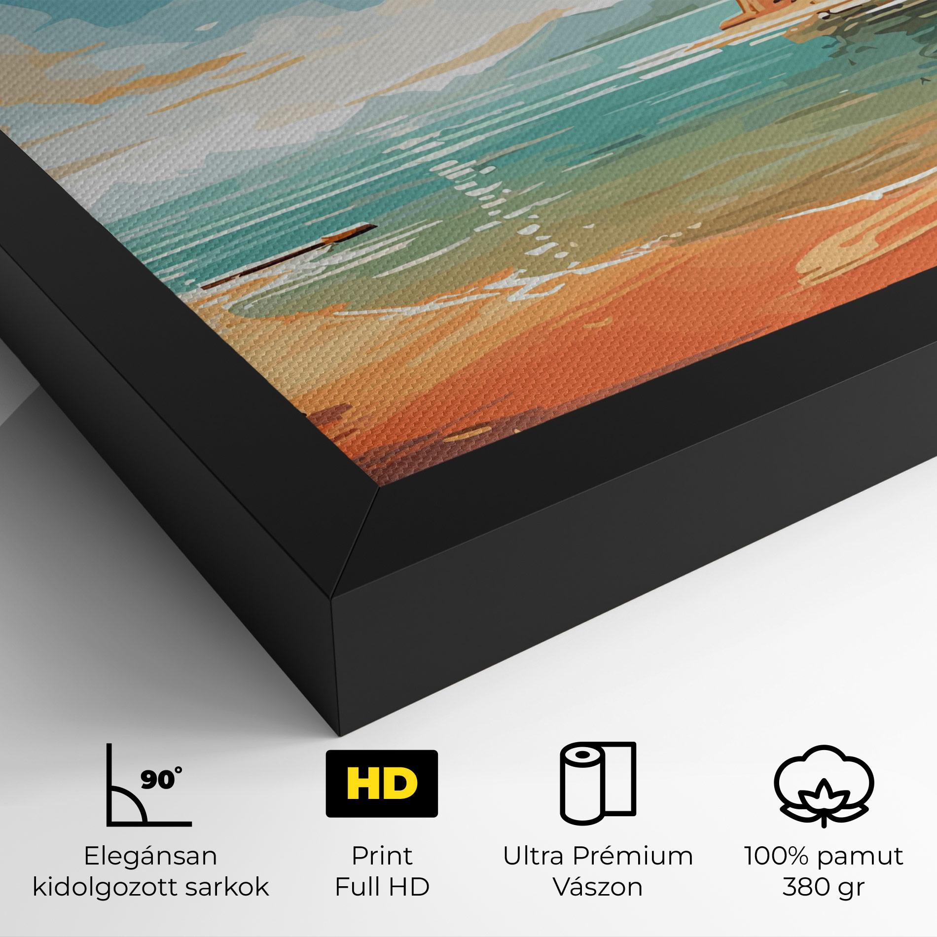 Vászonkép Blue Sky Beach mockup 4