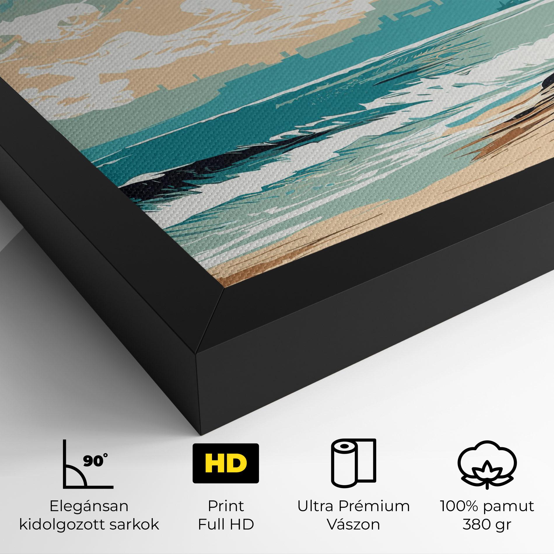 Vászonkép Cream Blue Beach mockup 4