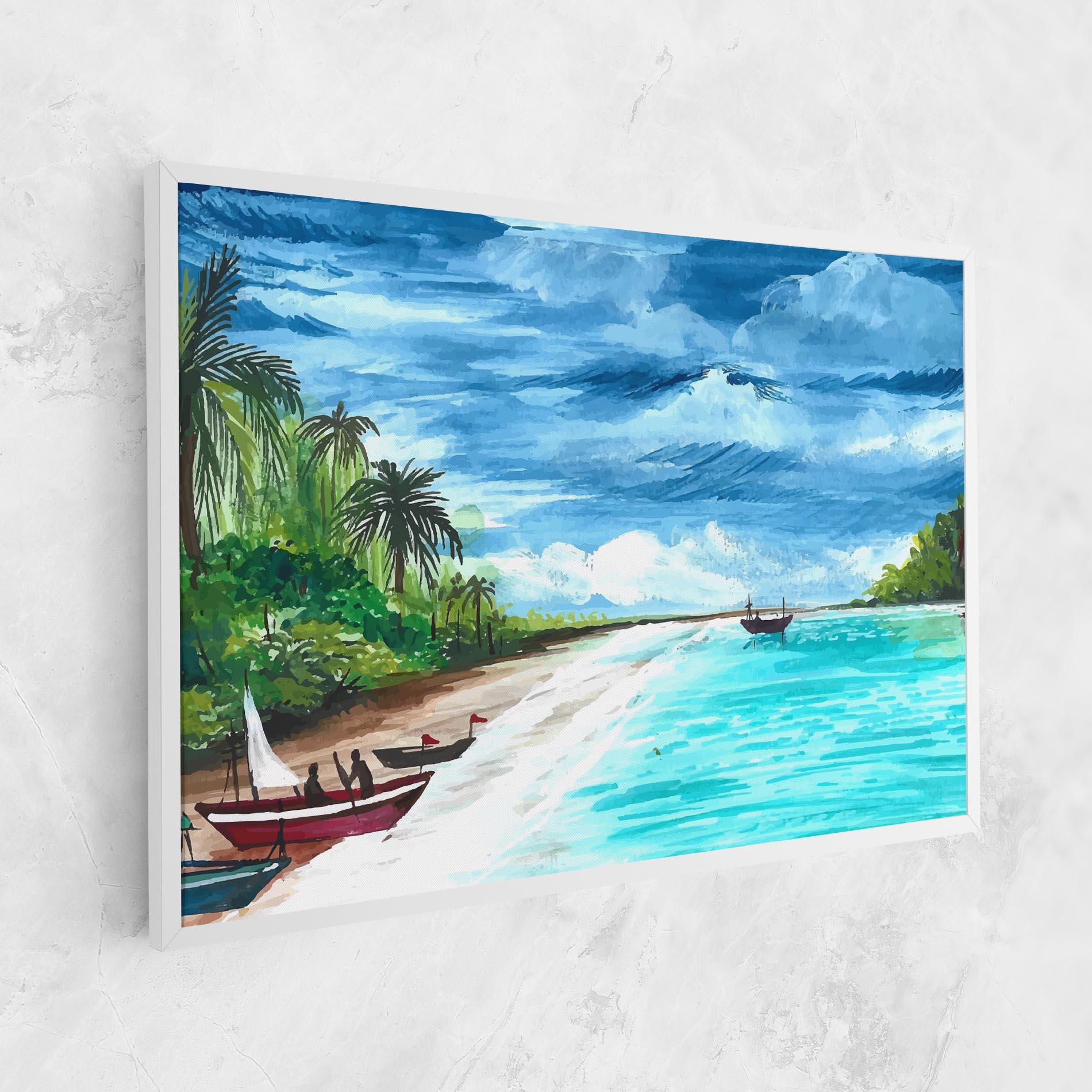Vászonkép Beach Painting Art mockup 1