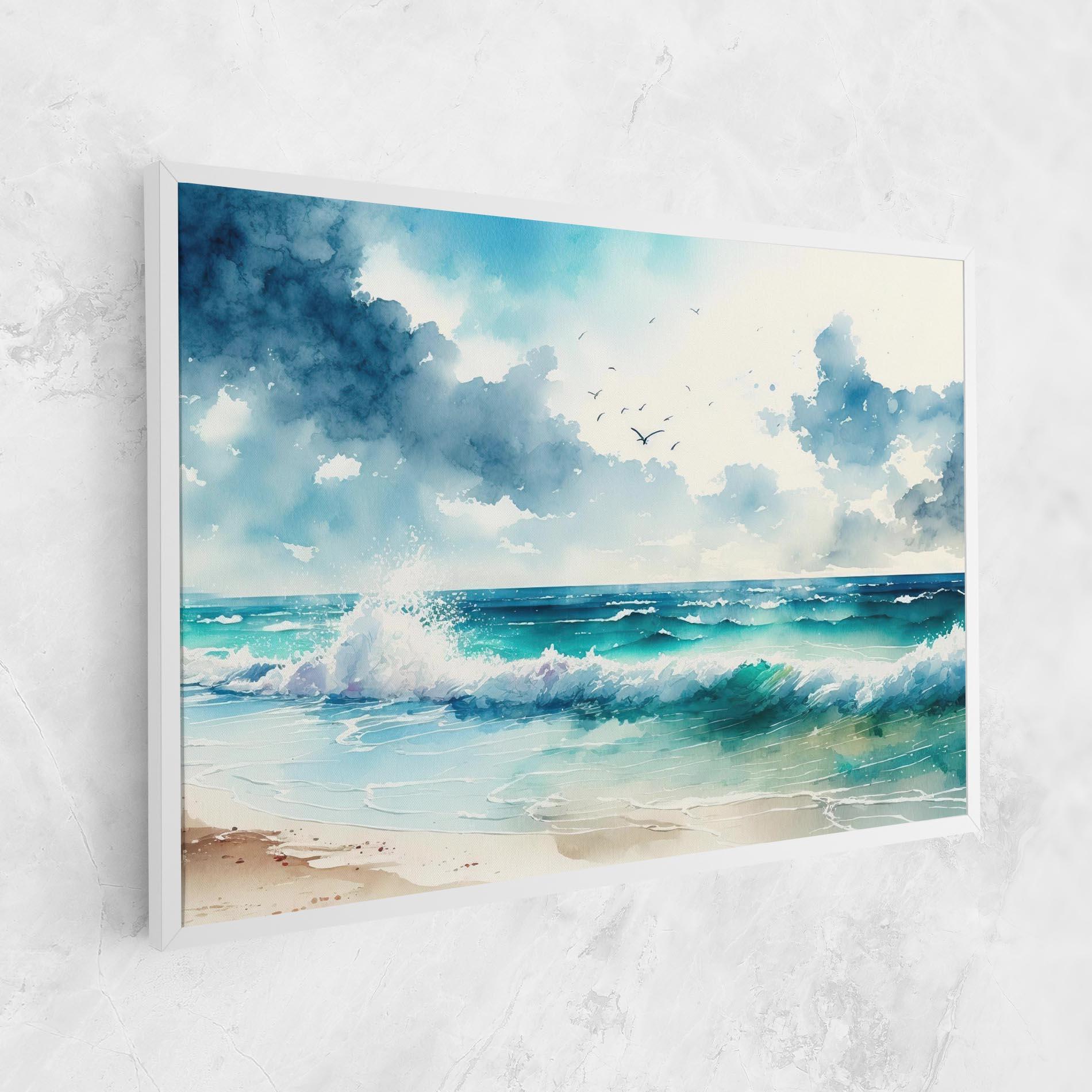 Vászonkép Watercolor Sea Beach mockup 1