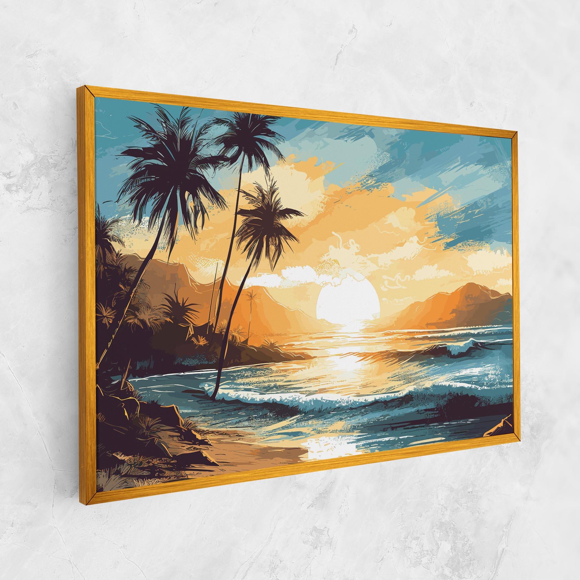Vászonkép Sunrise Beach View mockup 1