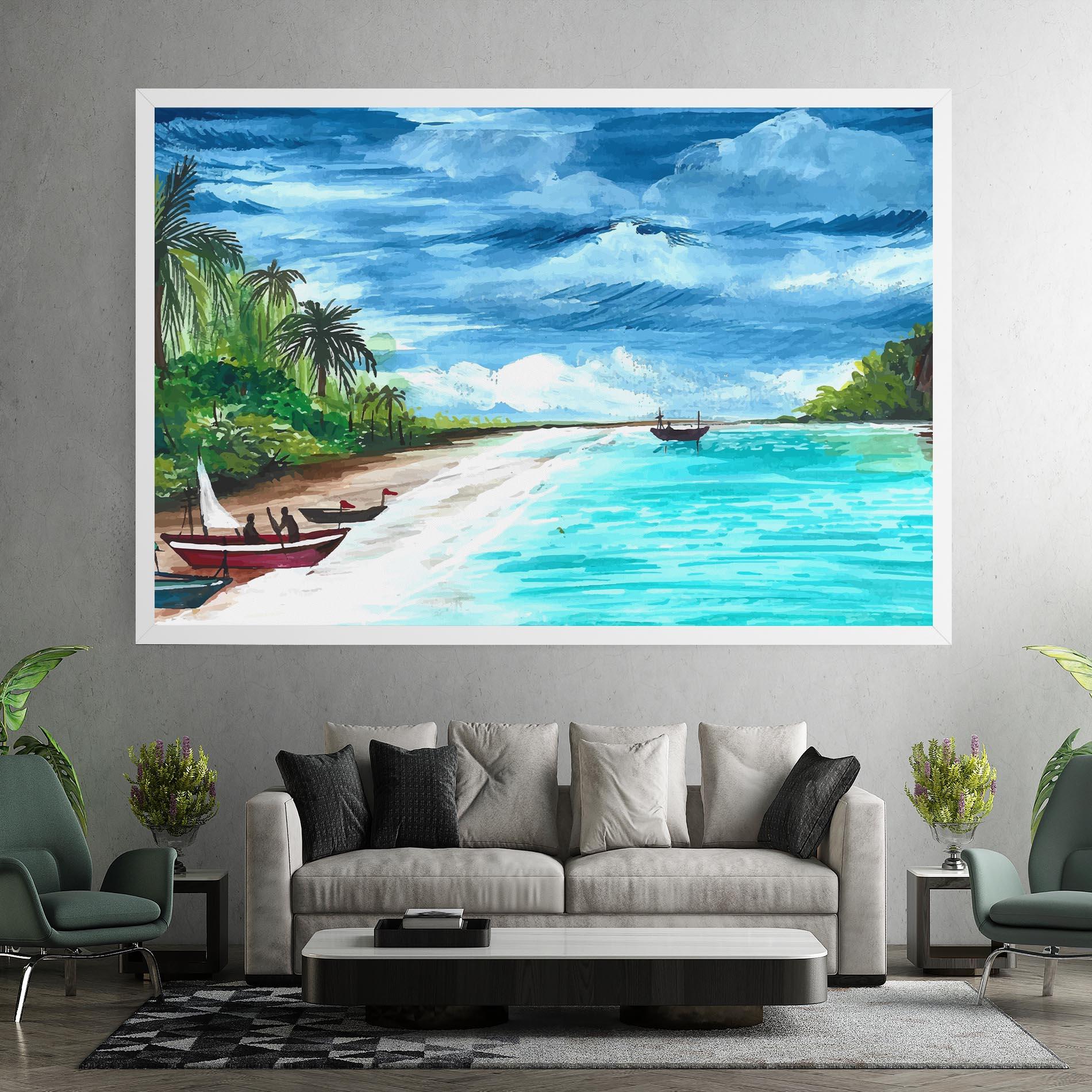 Vászonkép Beach Painting Art mockup 7