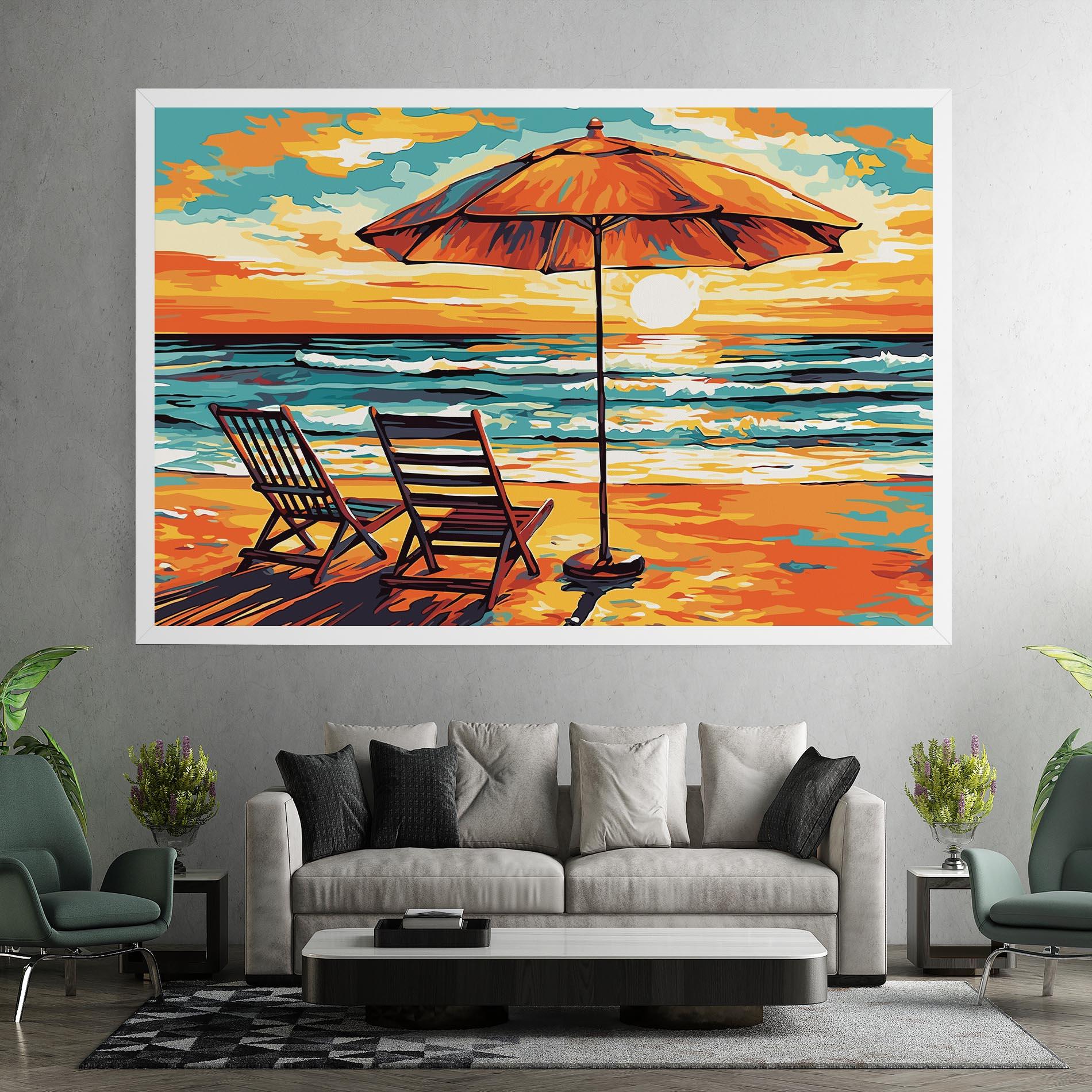 Vászonkép Chair Sunset View mockup 7