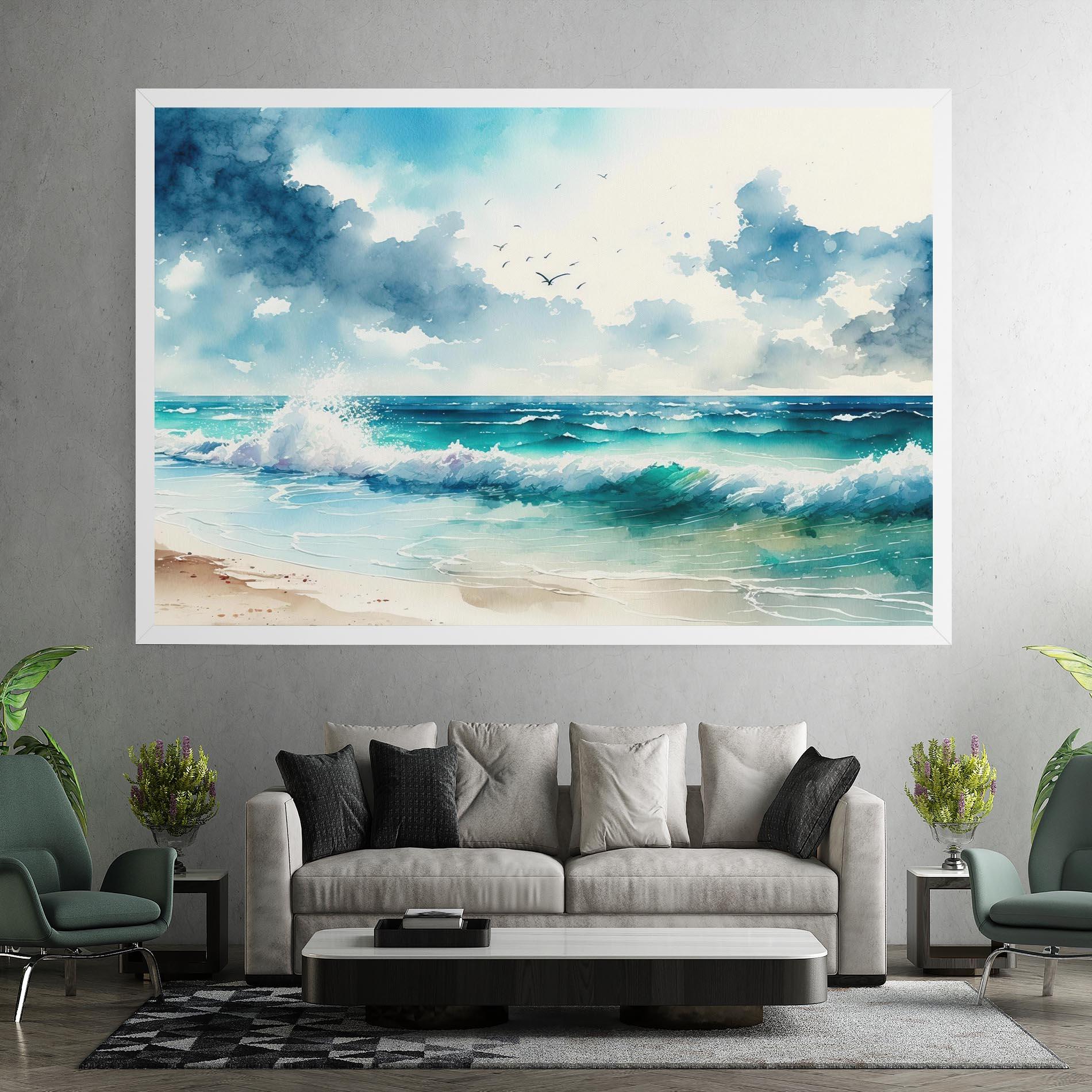 Vászonkép Watercolor Sea Beach mockup 7