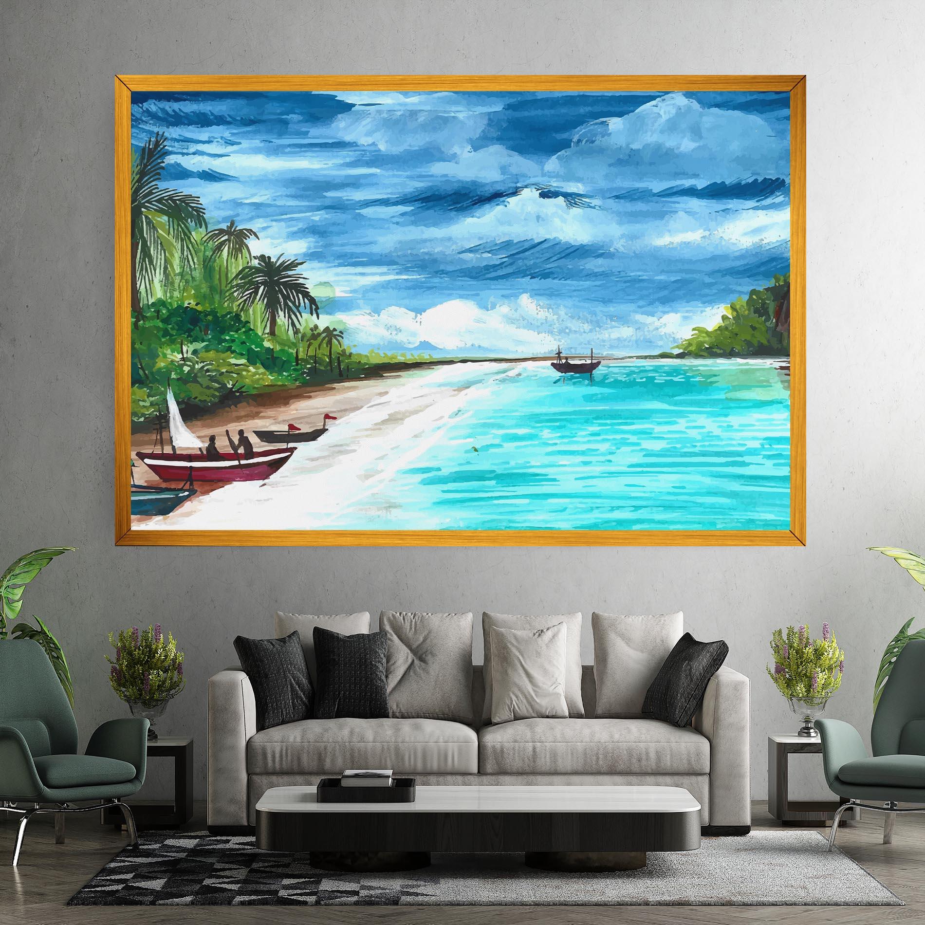 Vászonkép Beach Painting Art mockup 7