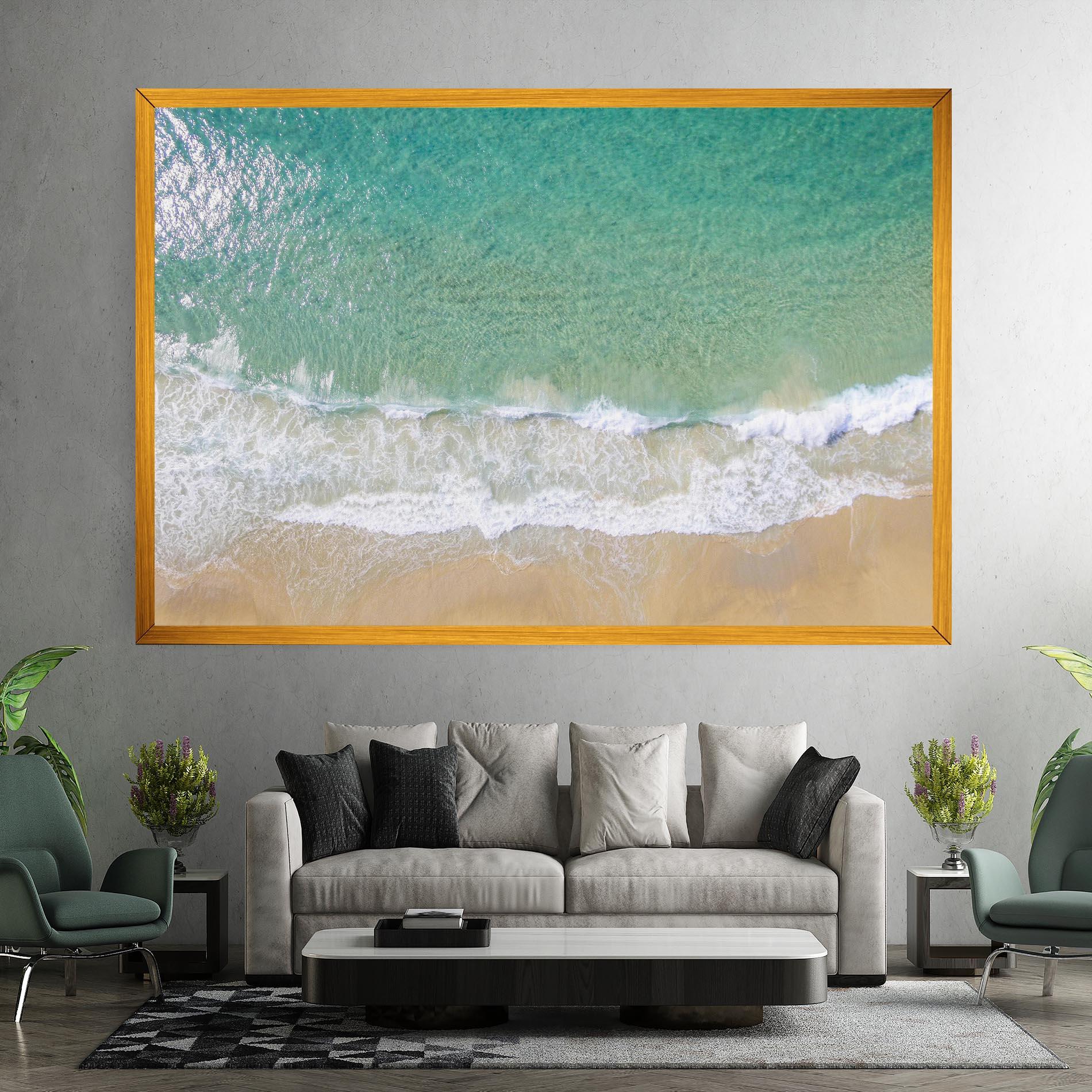 Vászonkép Blue Waves Beach mockup 7