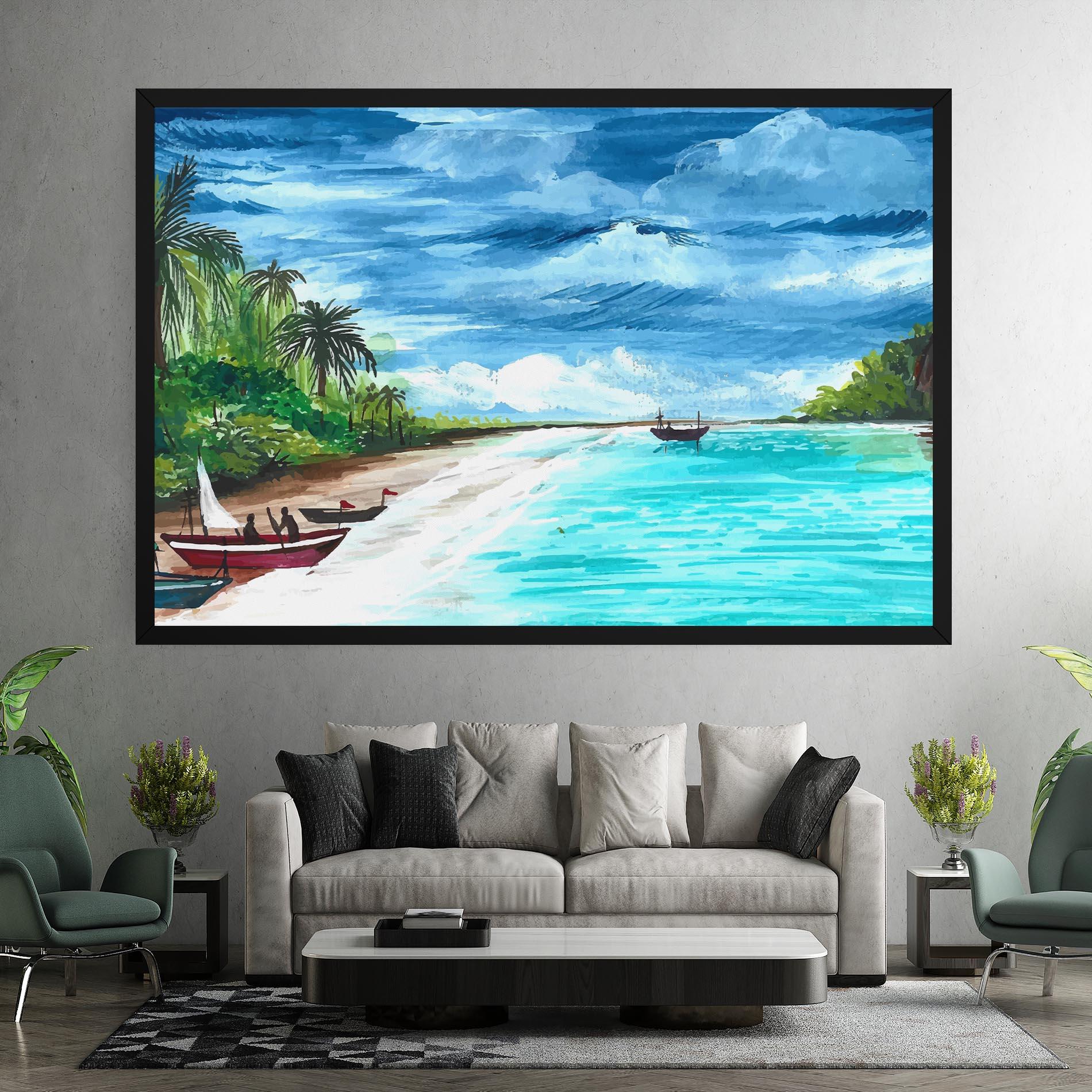 Vászonkép Beach Painting Art mockup 7