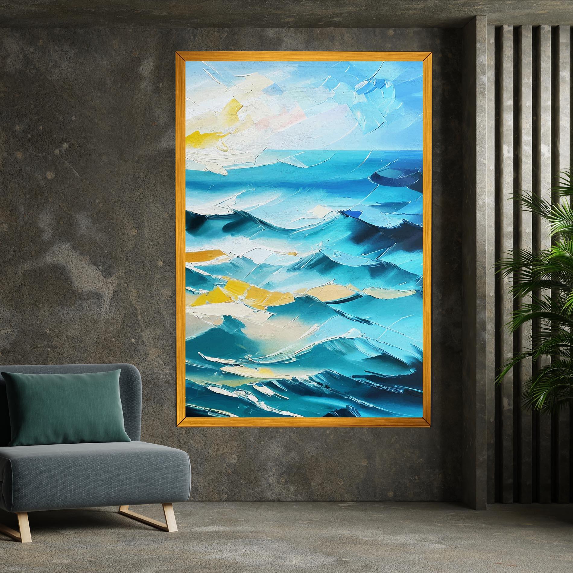 Vászonkép Blue Ocean Painting mockup 7