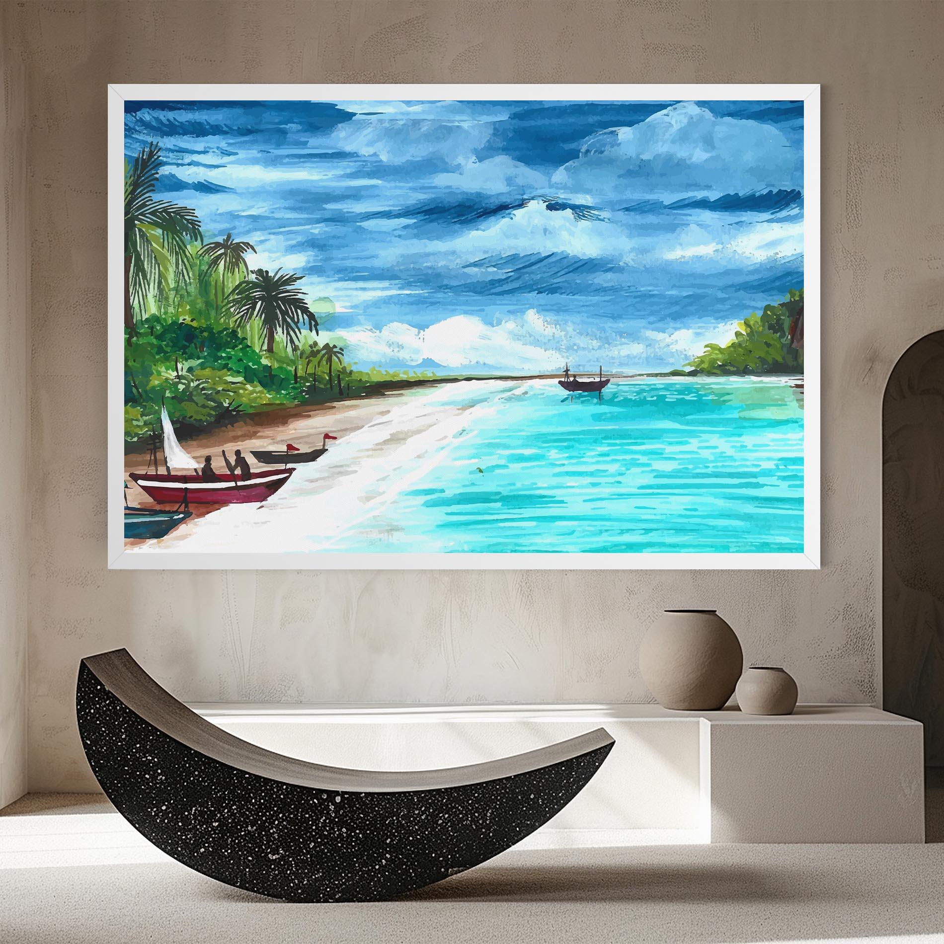 Vászonkép Beach Painting Art mockup 8