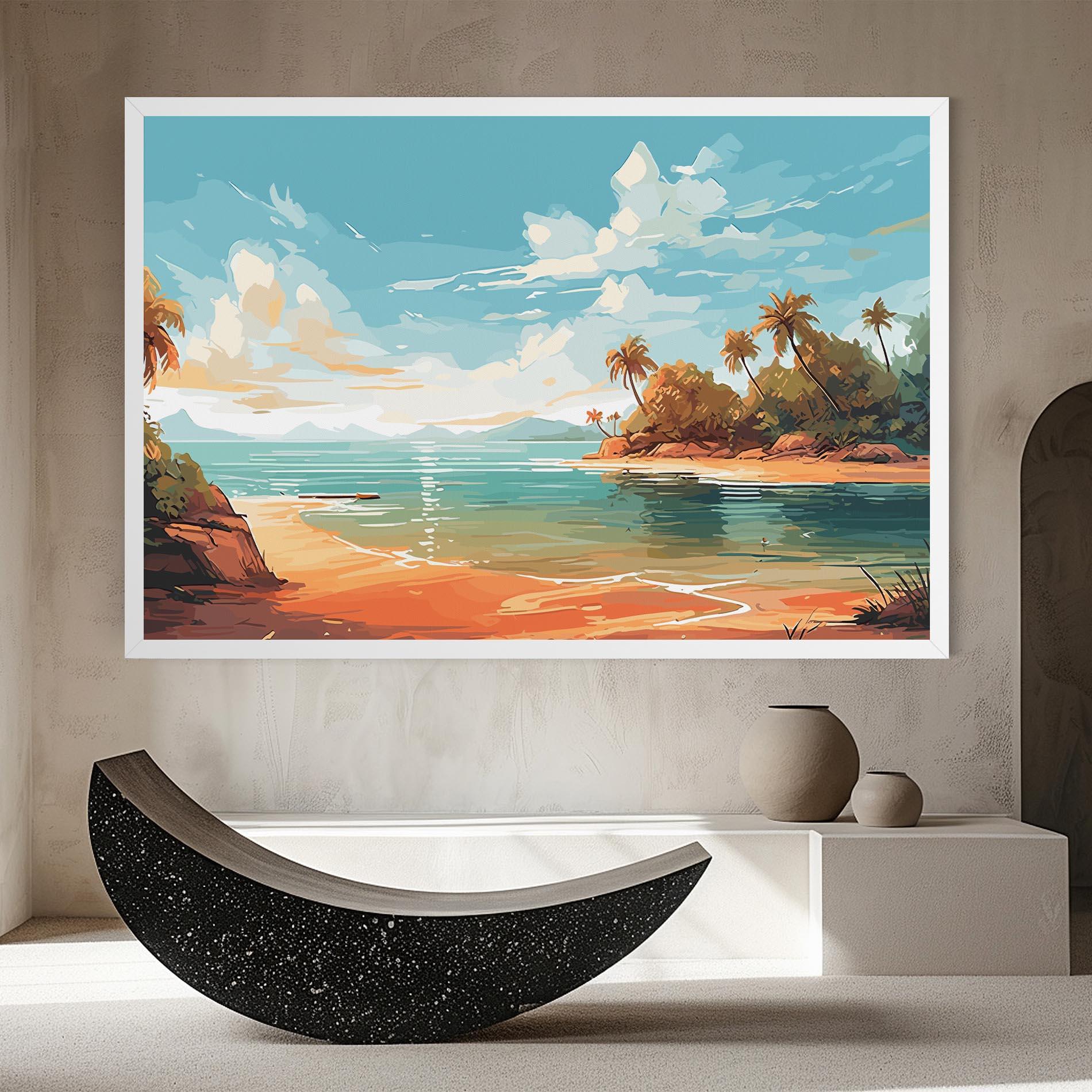 Vászonkép Blue Sky Beach mockup 8