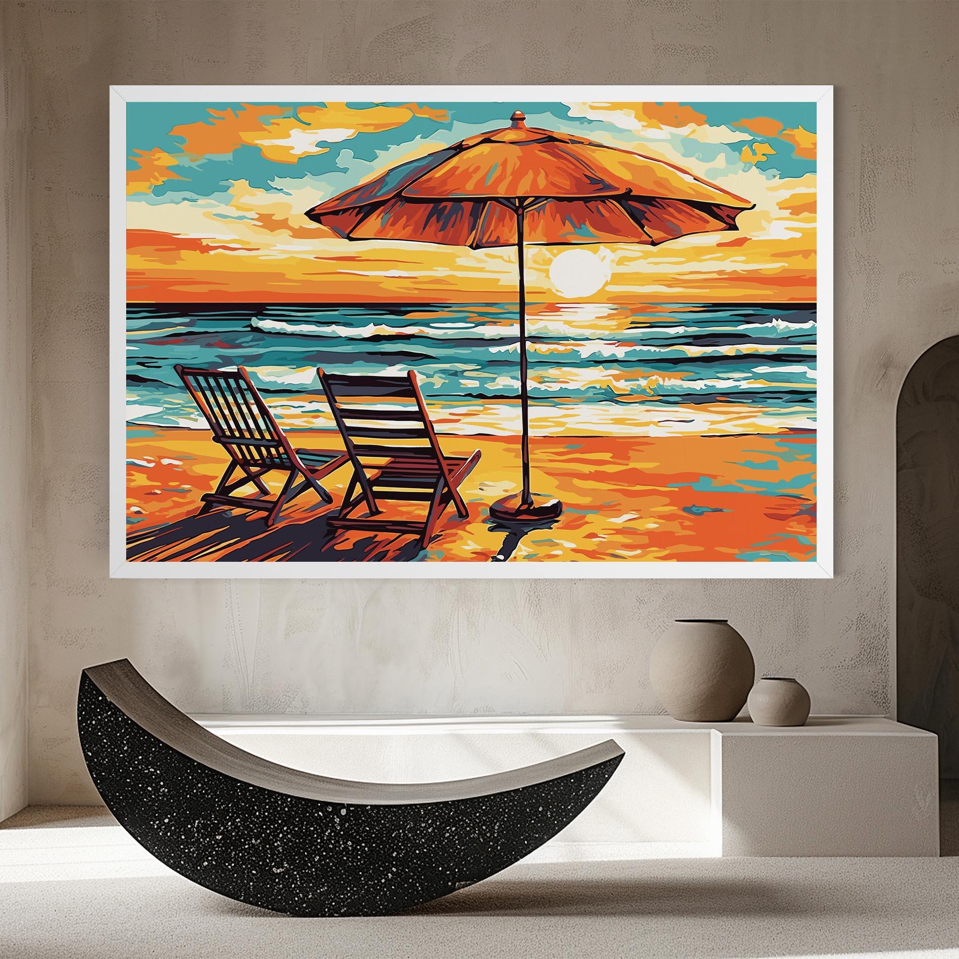 Vászonkép Chair Sunset View mockup 8