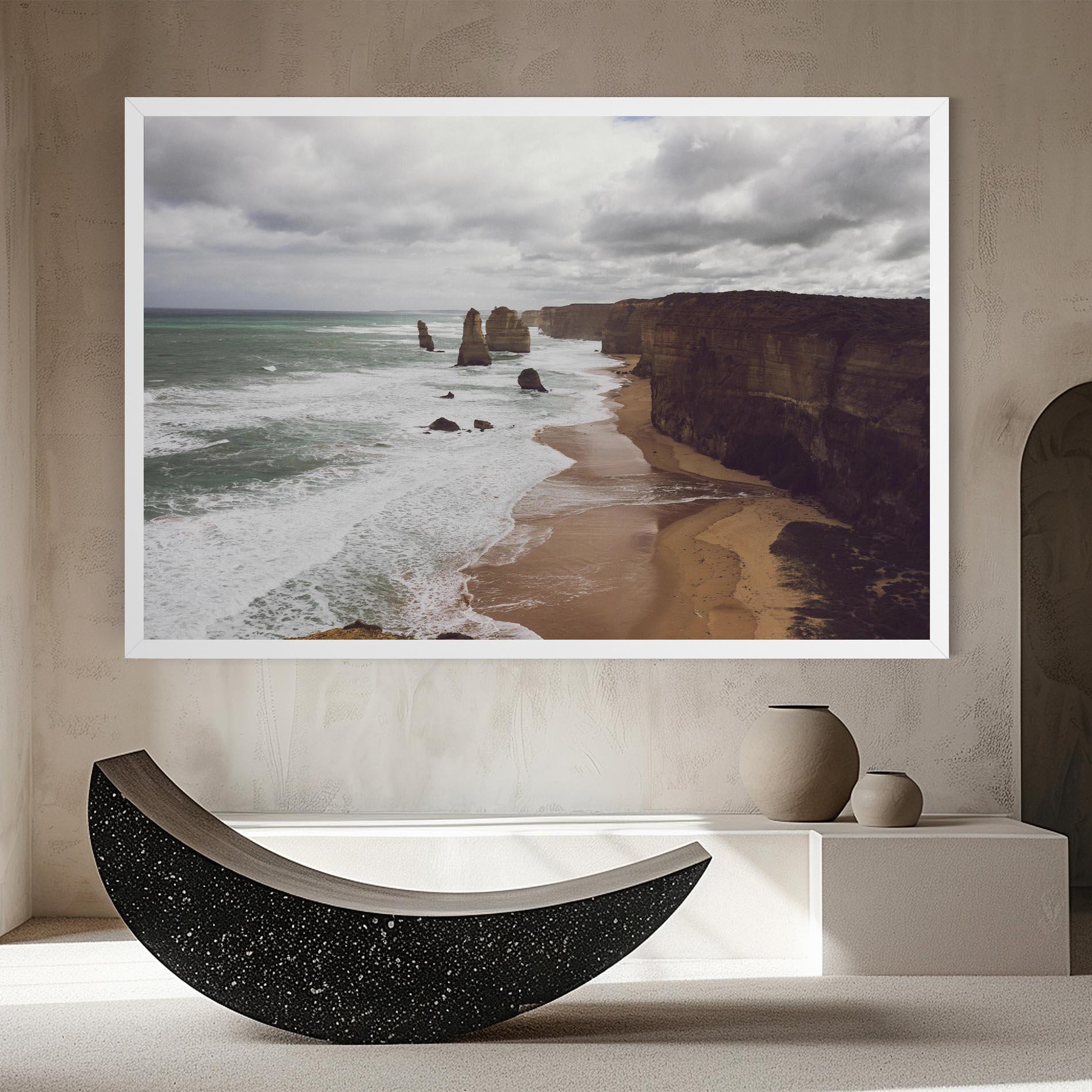 Vászonkép Grey Clouds Beach mockup 8