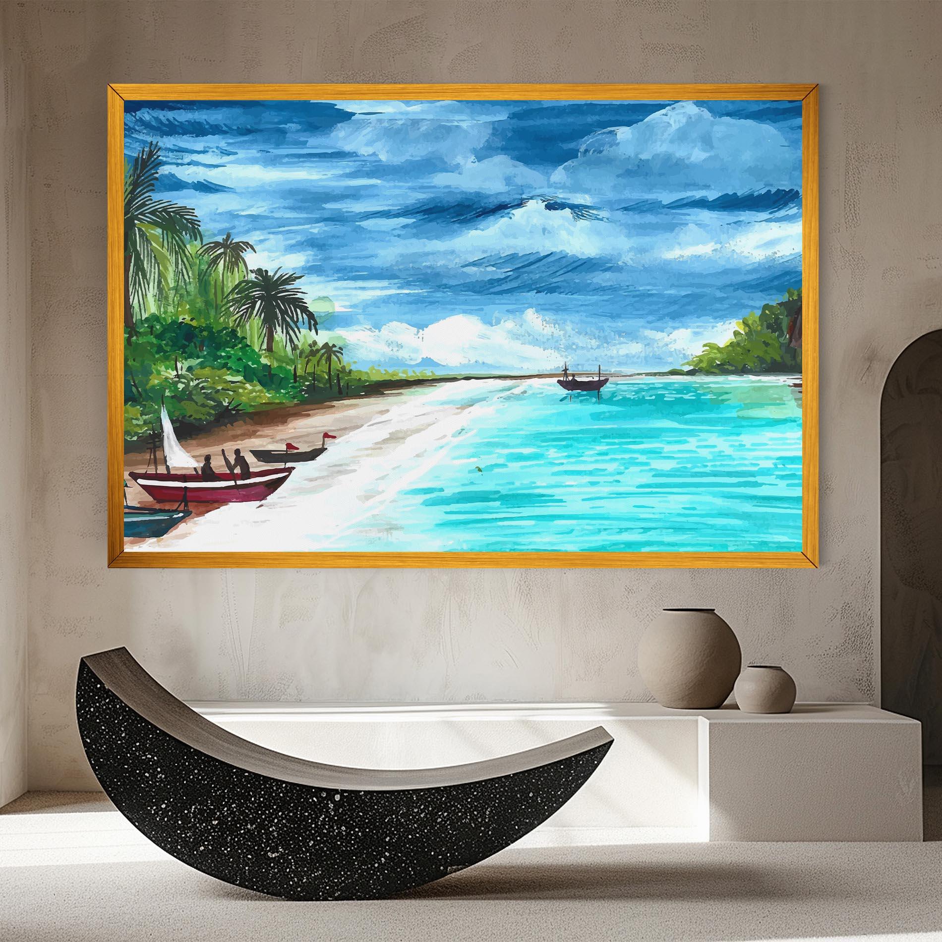 Vászonkép Beach Painting Art mockup 8