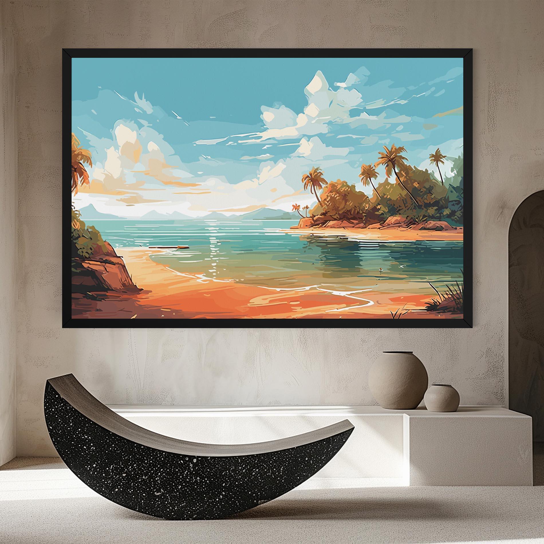 Vászonkép Blue Sky Beach mockup 8