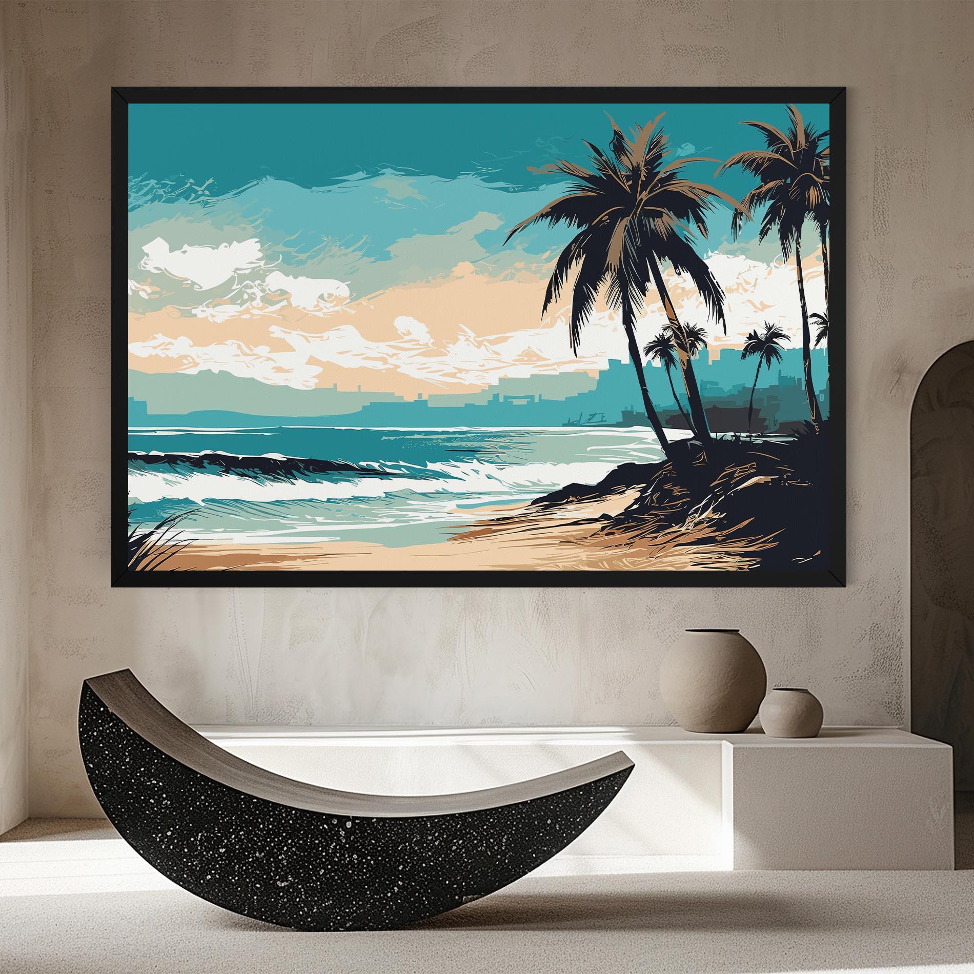 Vászonkép Cream Blue Beach mockup 8