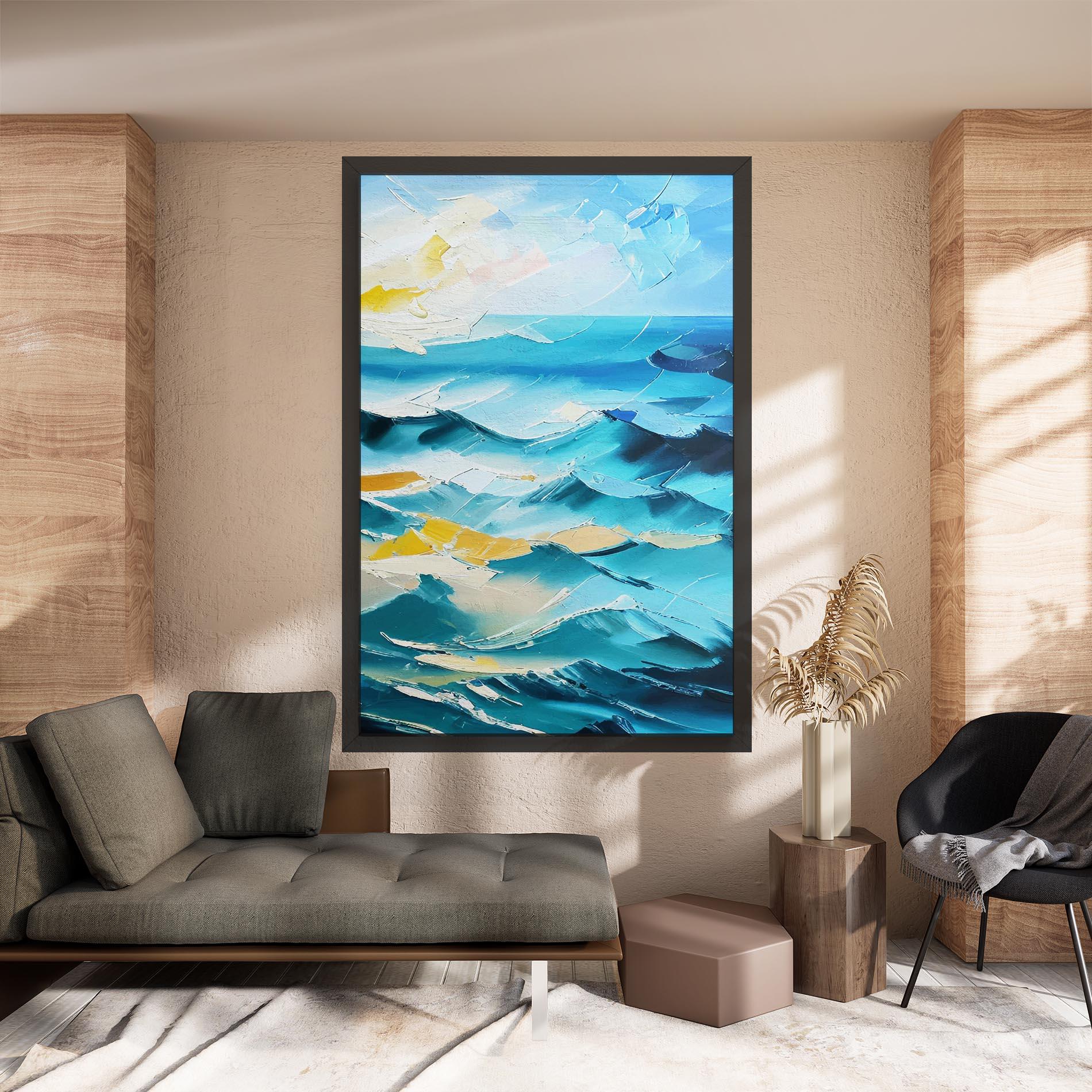 Vászonkép Blue Ocean Painting mockup 8