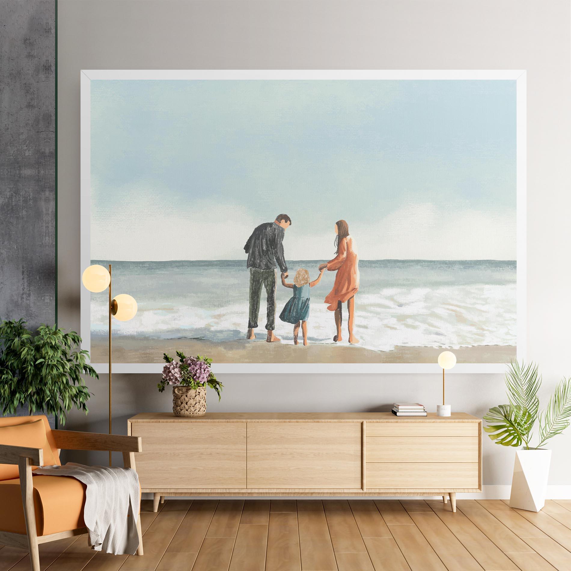 Vászonkép Beach Family mockup 9