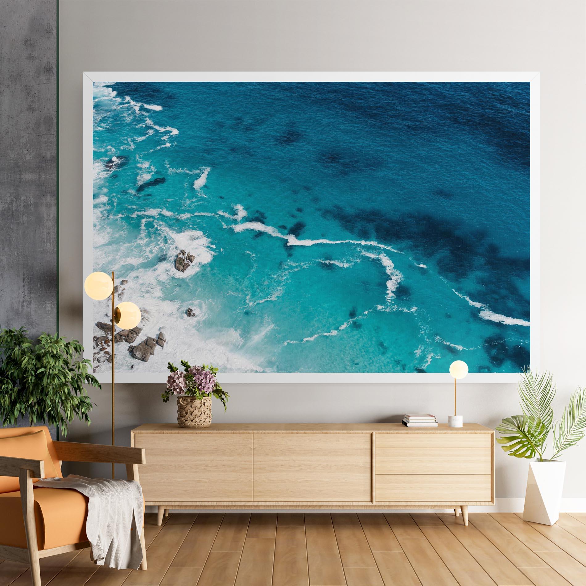 Vászonkép Blue Water Beach mockup 9