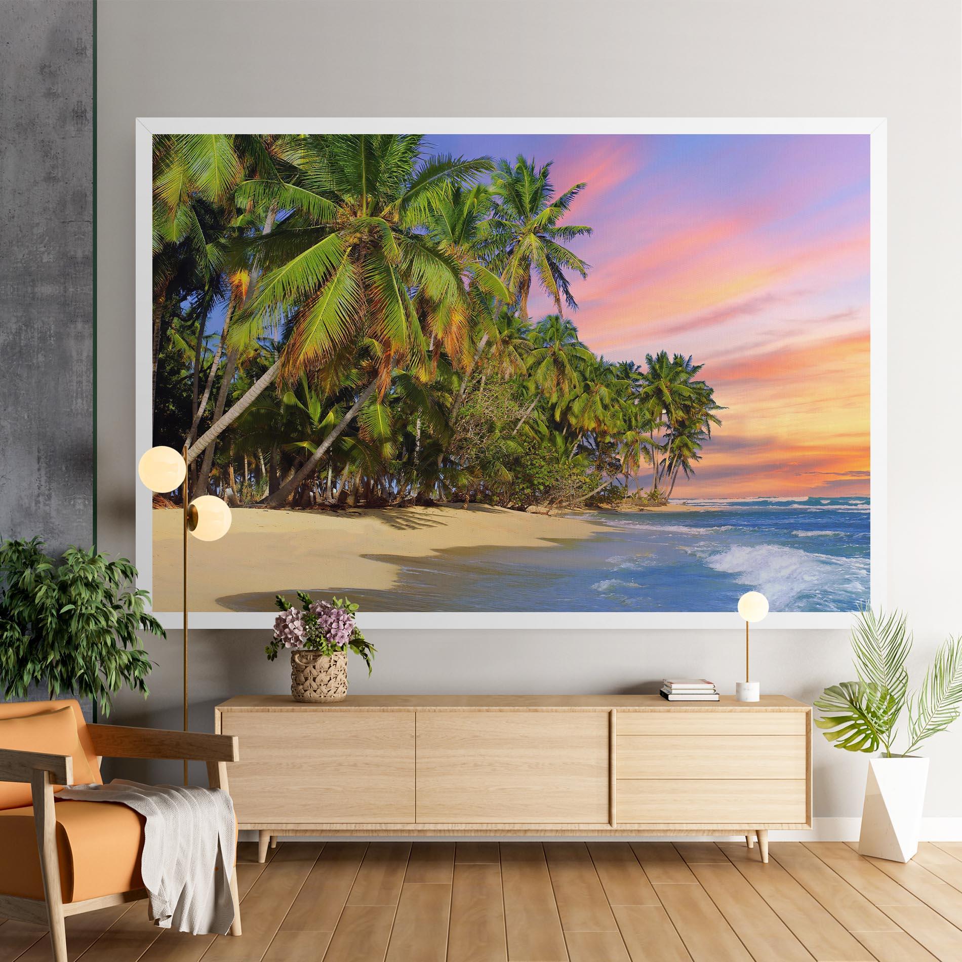 Vászonkép Coconut Tree Sunset mockup 9