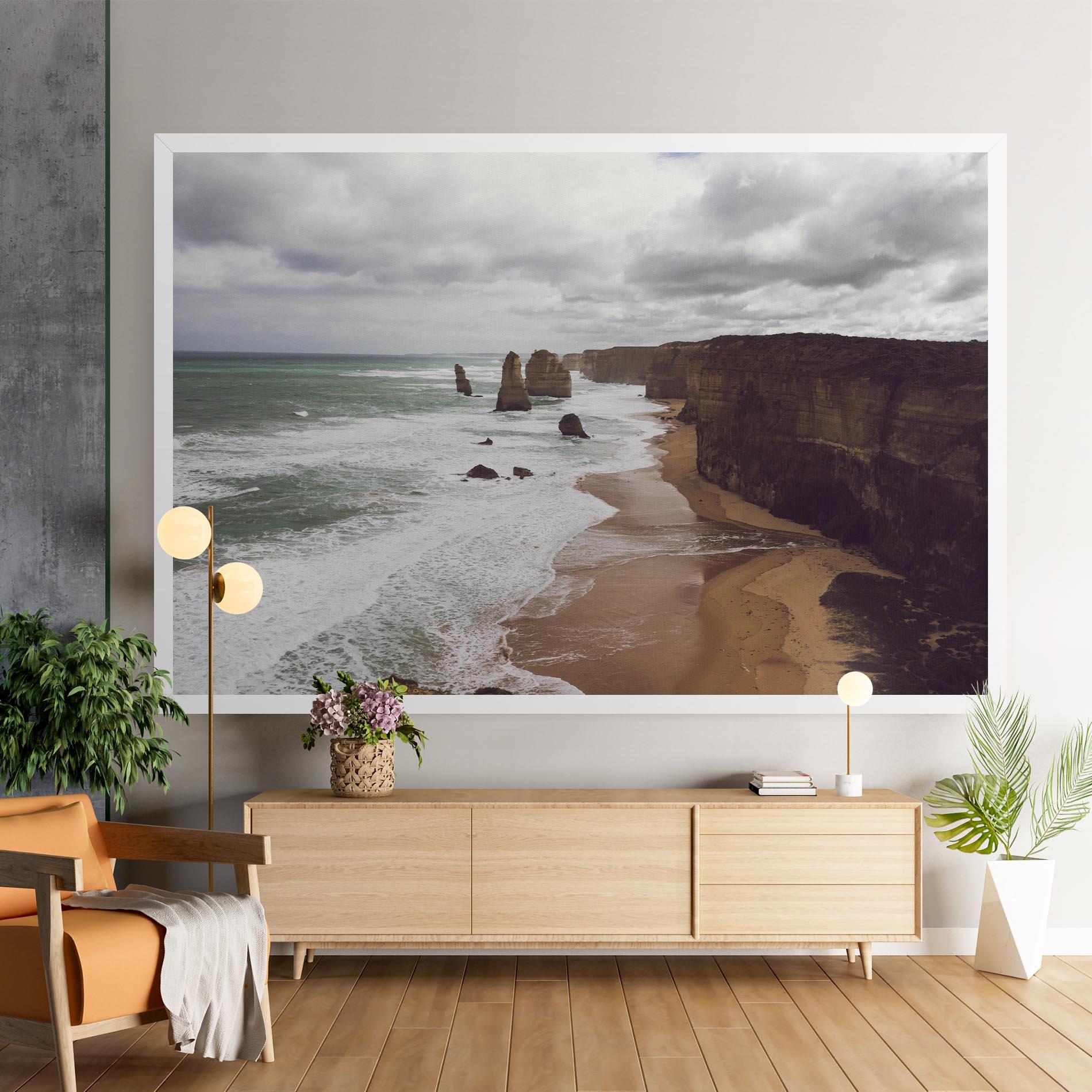 Vászonkép Grey Clouds Beach mockup 9