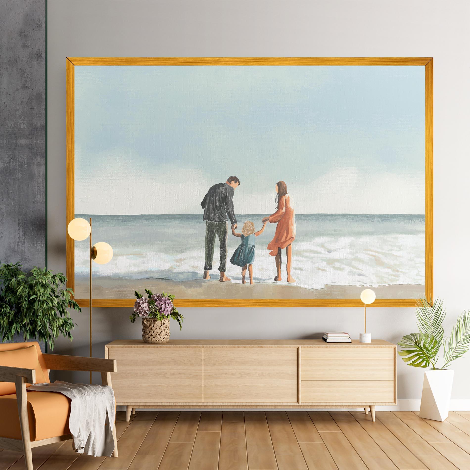 Vászonkép Beach Family mockup 9