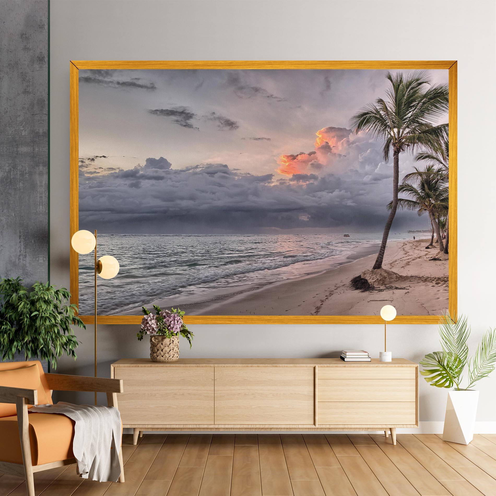 Vászonkép Cloudy Beach mockup 9