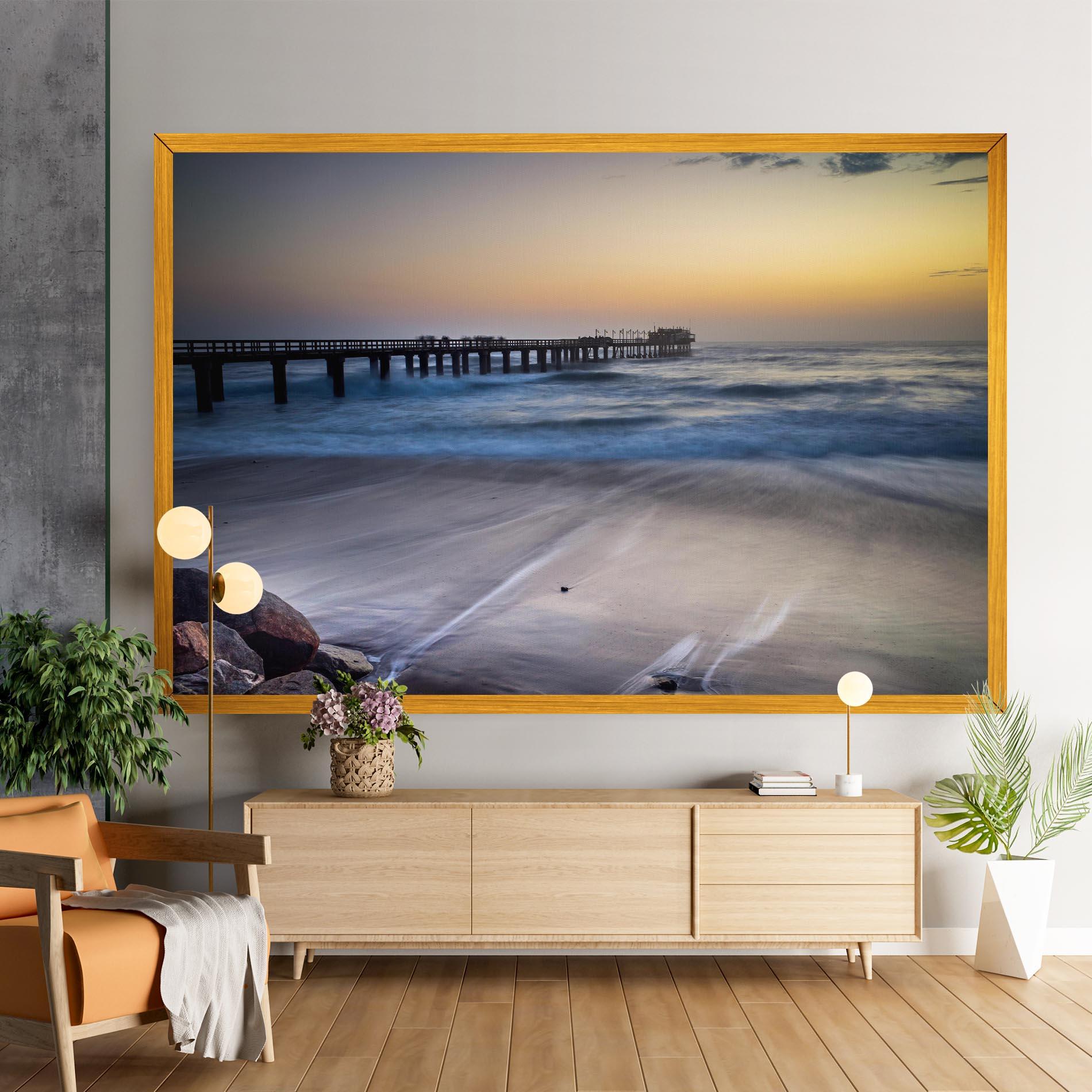 Vászonkép Empty Pretty Beach mockup 9