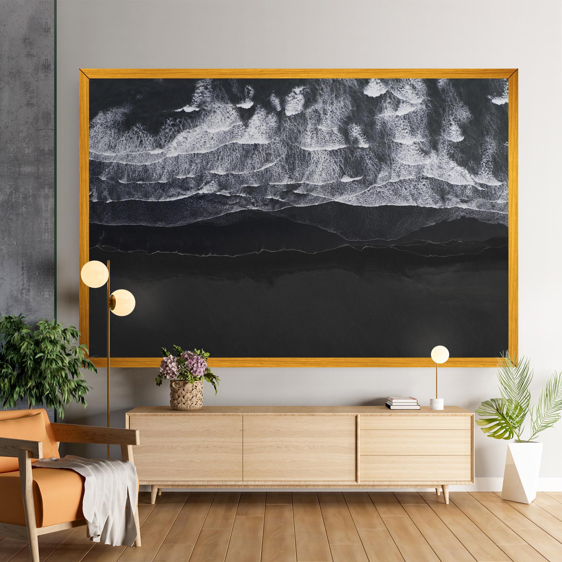 Vászonkép Grey Waves Beach mockup 9