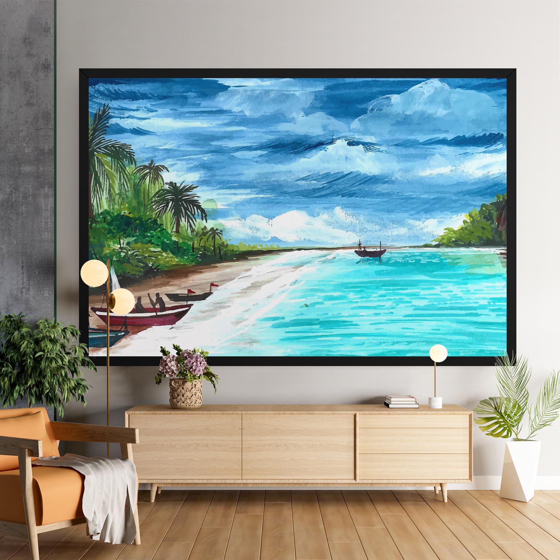 Vászonkép Beach Painting Art mockup 9