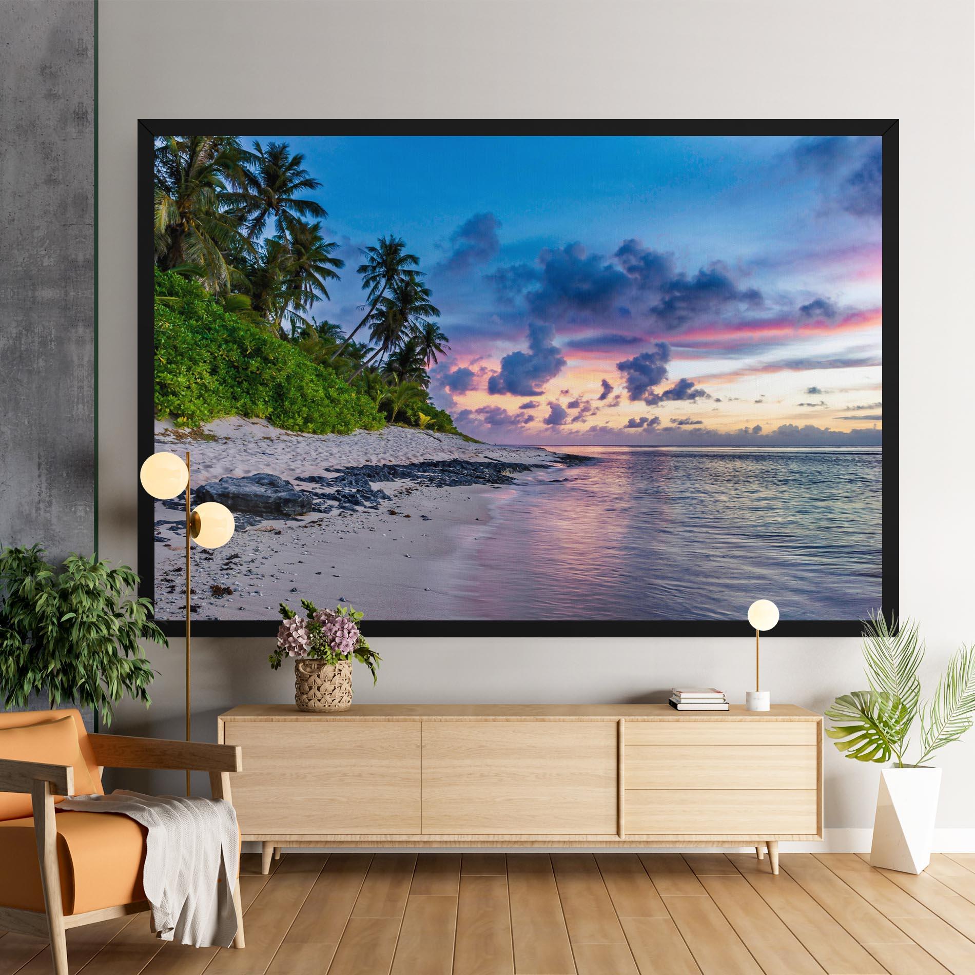 Vászonkép Purple Blue Beach mockup 9