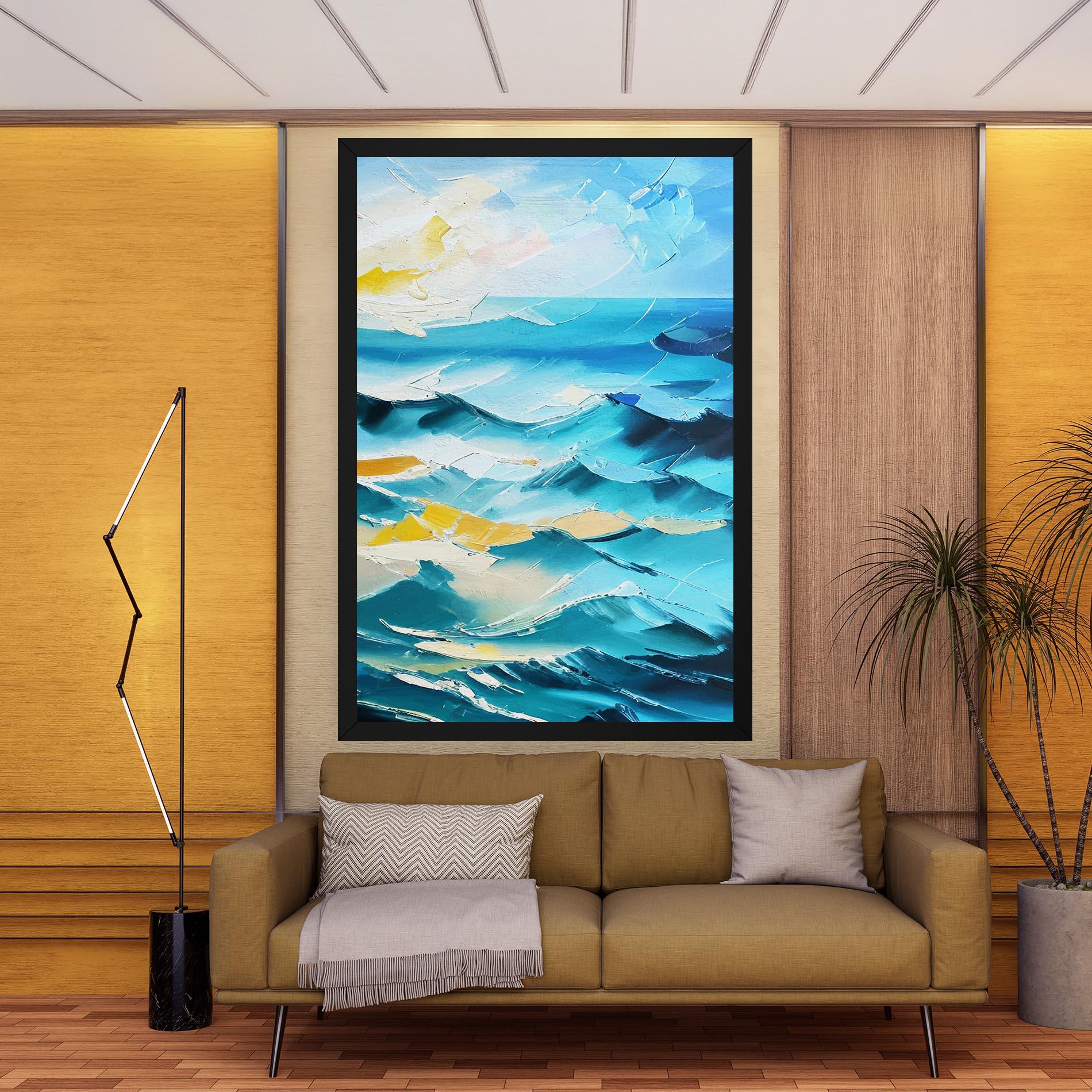 Vászonkép Blue Ocean Painting mockup 9