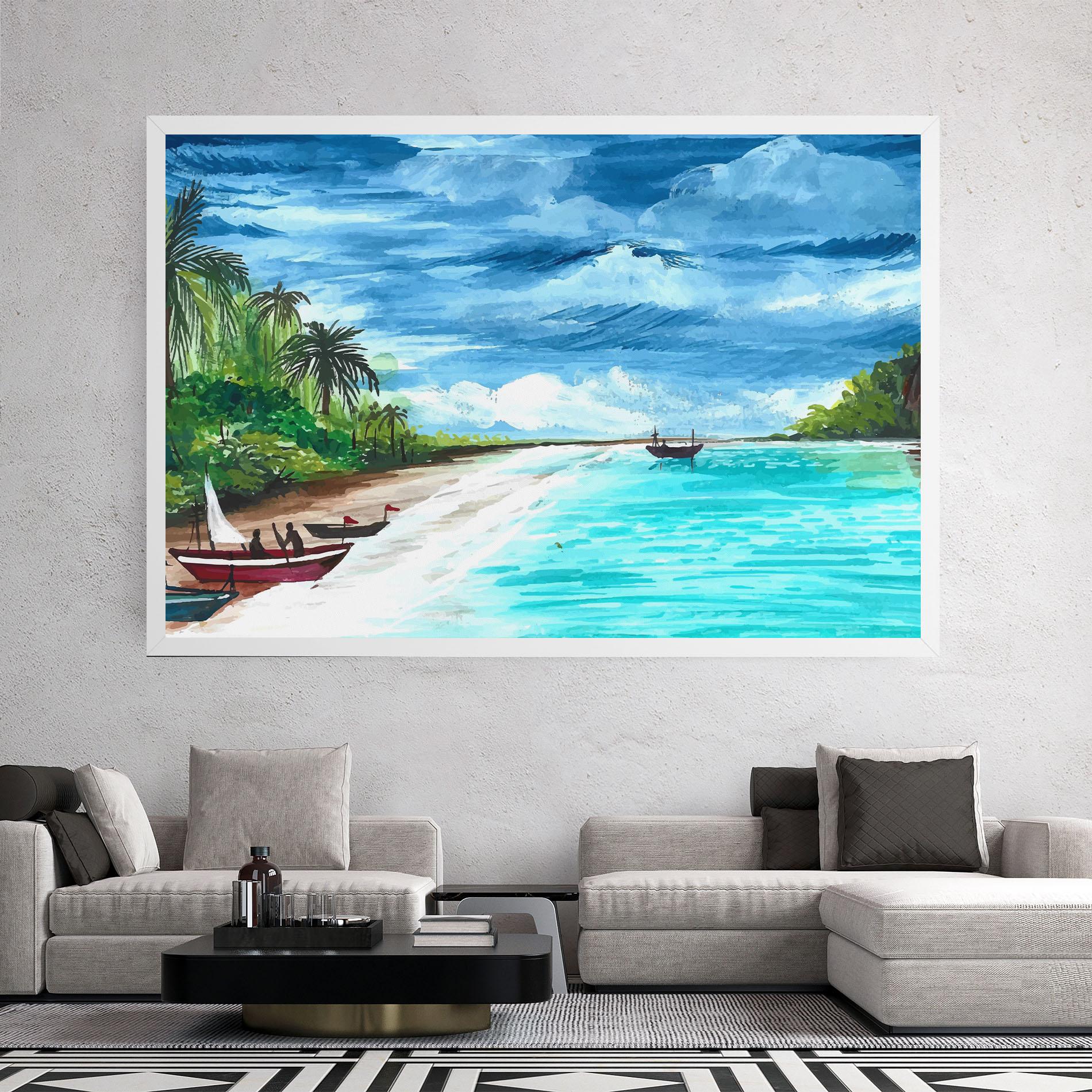 Vászonkép Beach Painting Art mockup 2