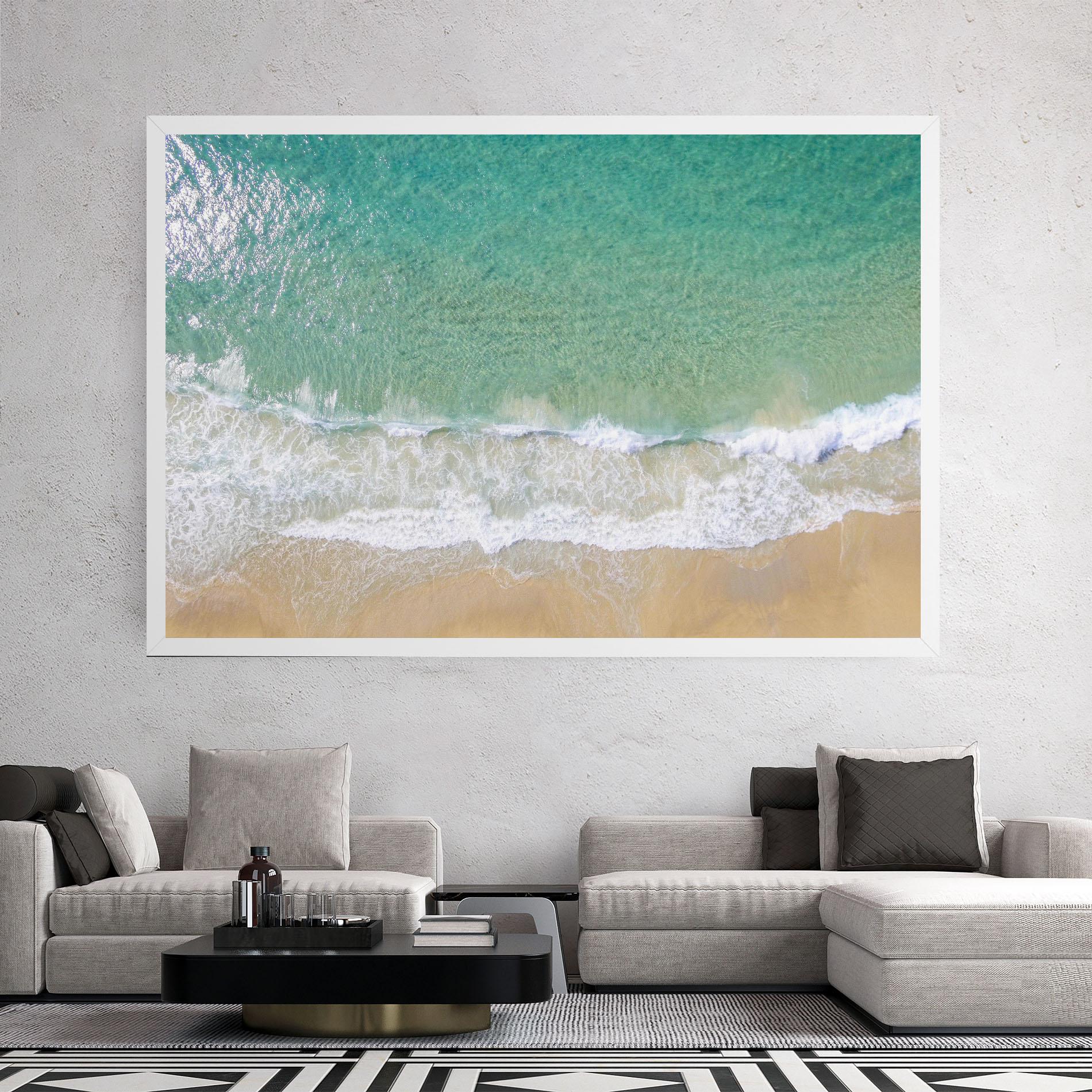 Vászonkép Blue Waves Beach mockup 2