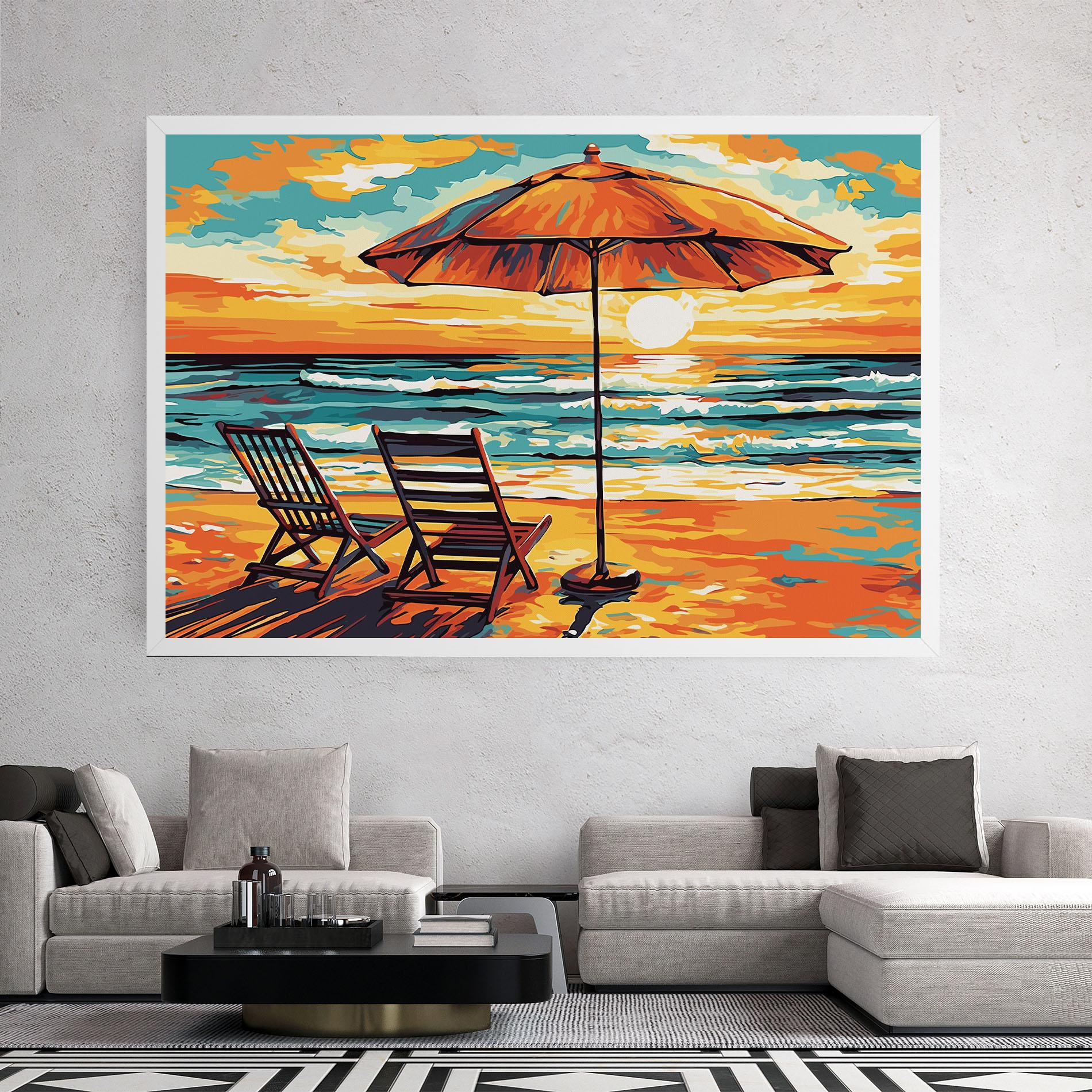 Vászonkép Chair Sunset View mockup 2