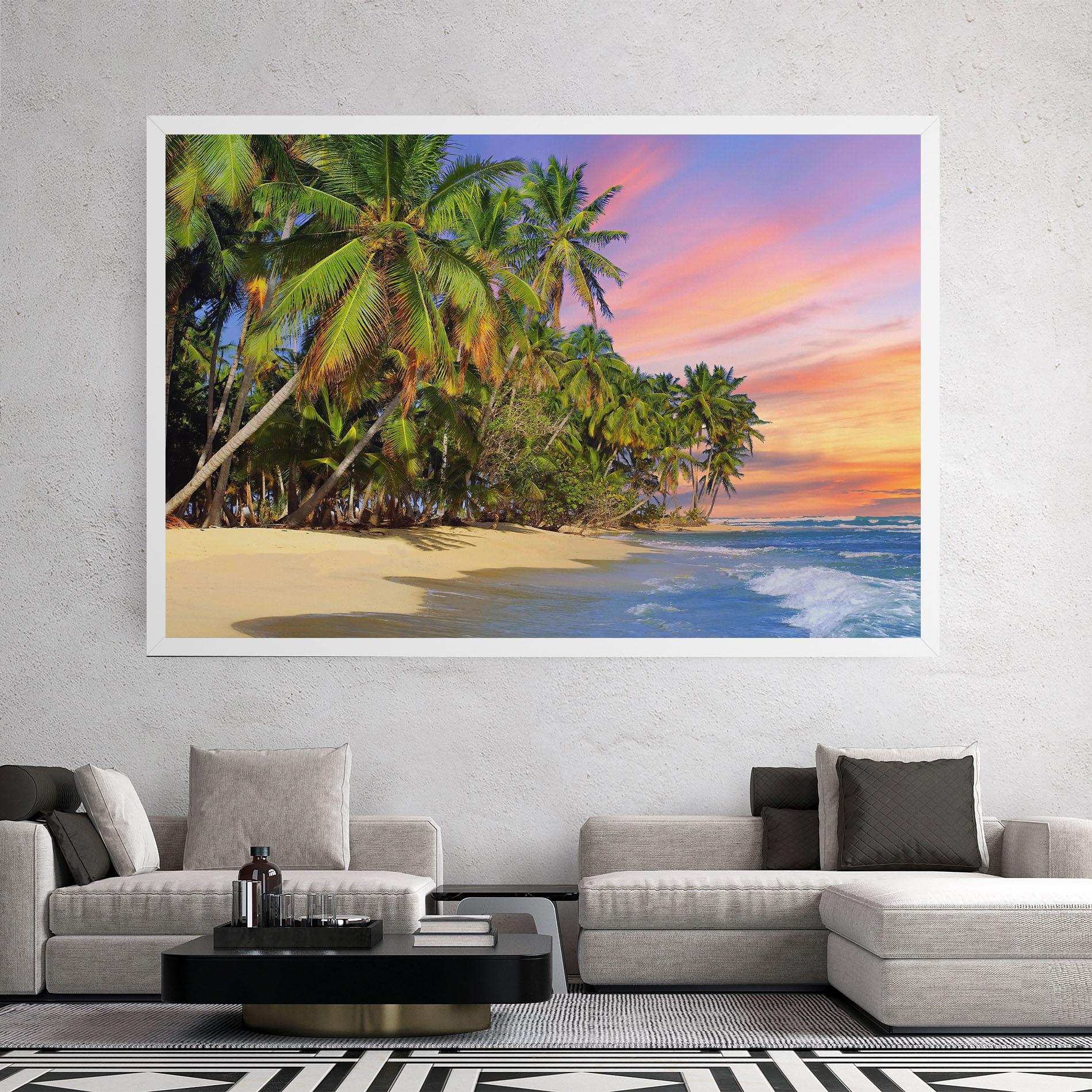Vászonkép Coconut Tree Sunset mockup 2