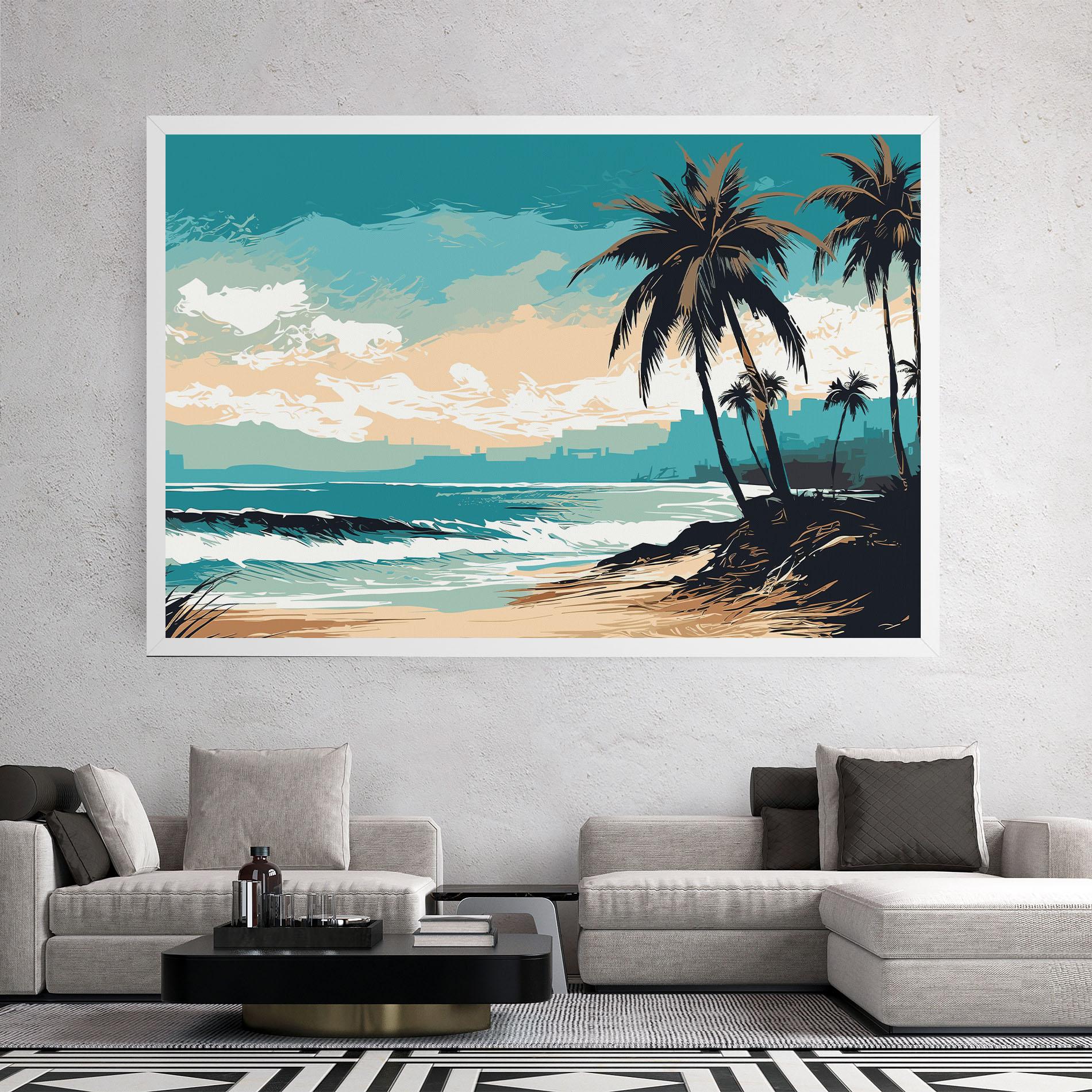 Vászonkép Cream Blue Beach mockup 2