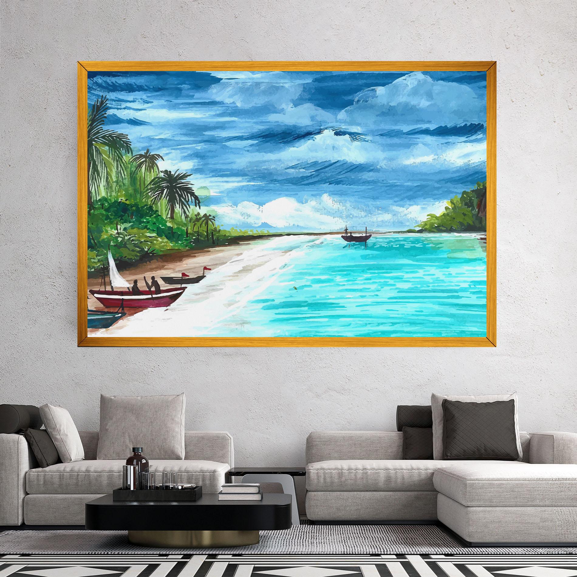 Vászonkép Beach Painting Art mockup 2