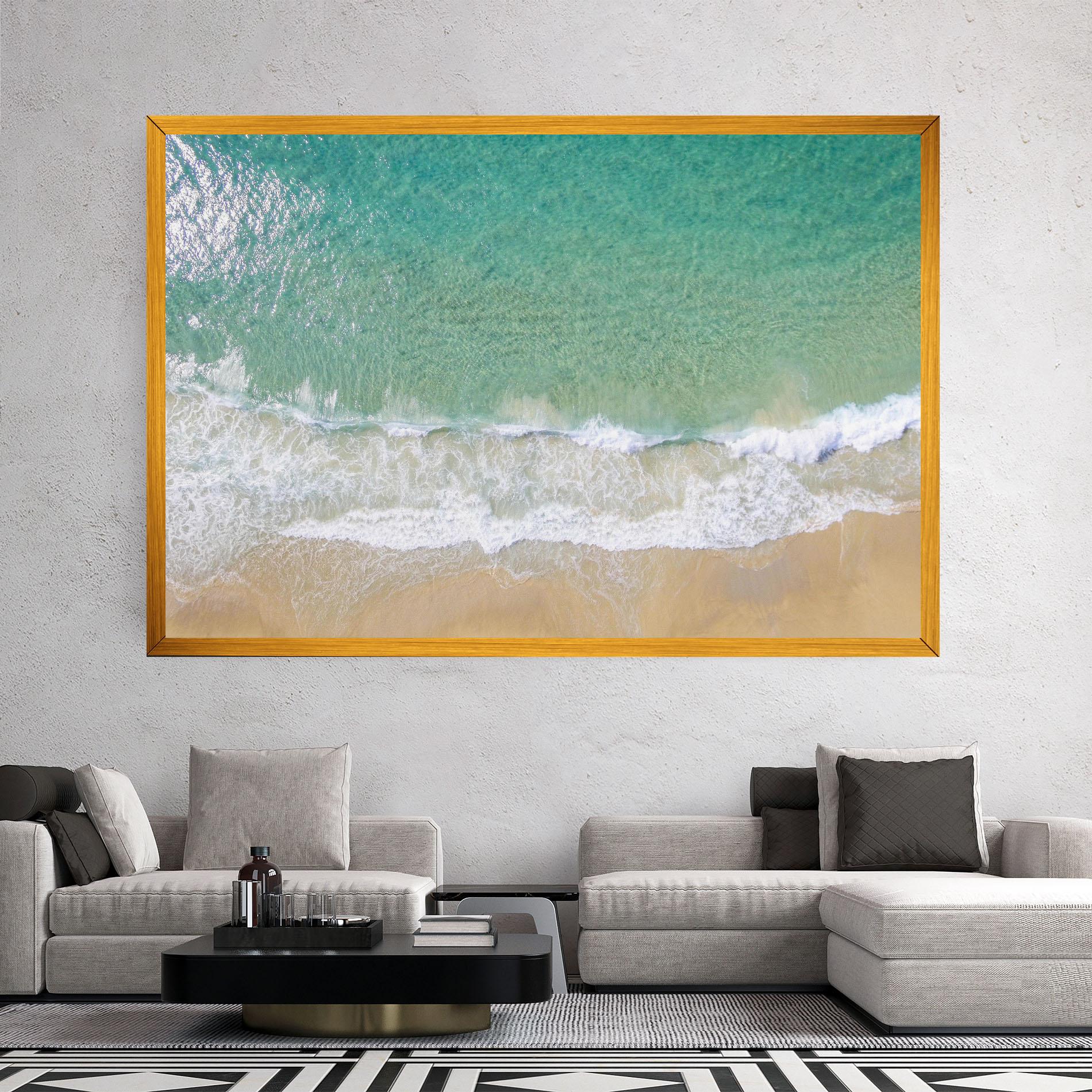 Vászonkép Blue Waves Beach mockup 2