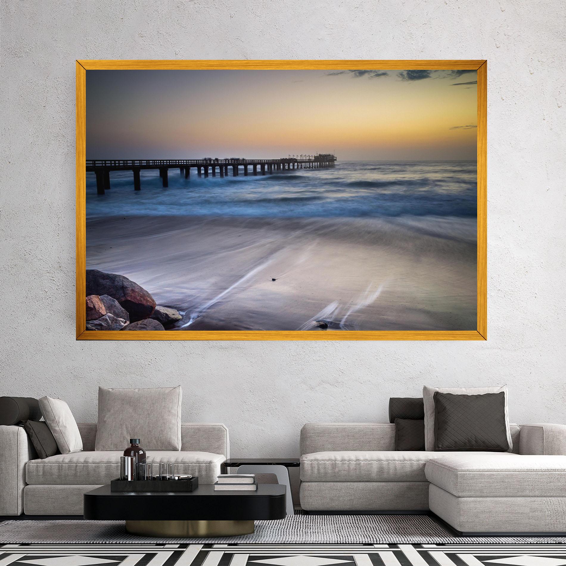 Vászonkép Empty Pretty Beach mockup 2