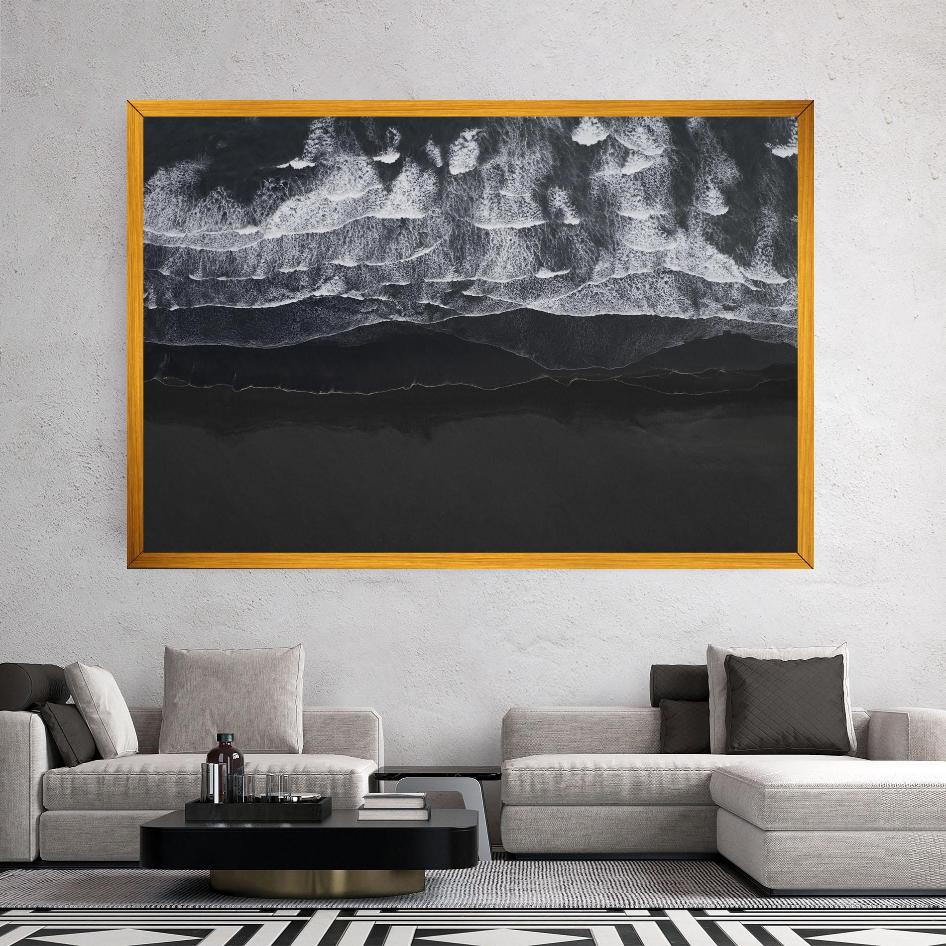 Vászonkép Grey Waves Beach mockup 2