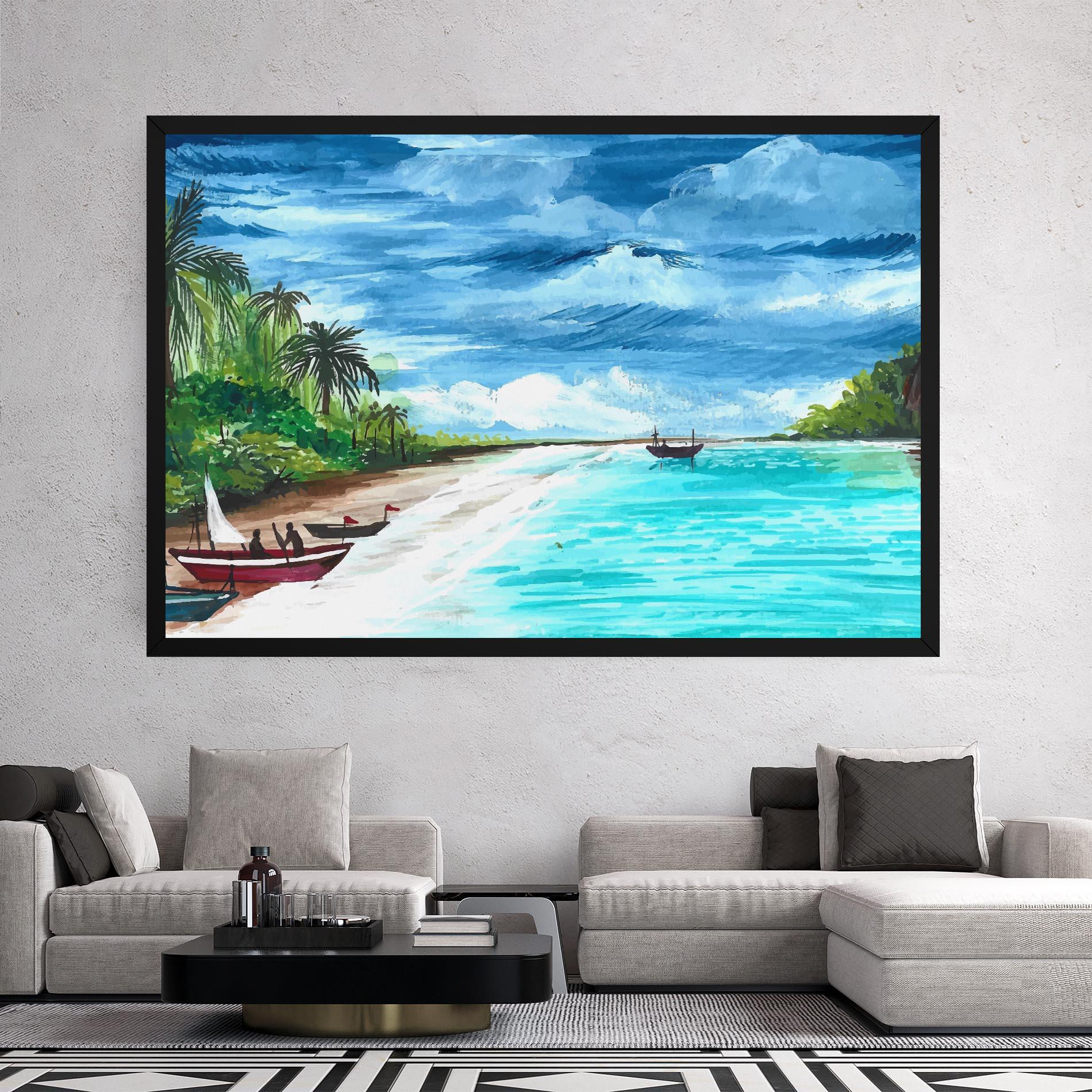 Vászonkép Beach Painting Art mockup 2