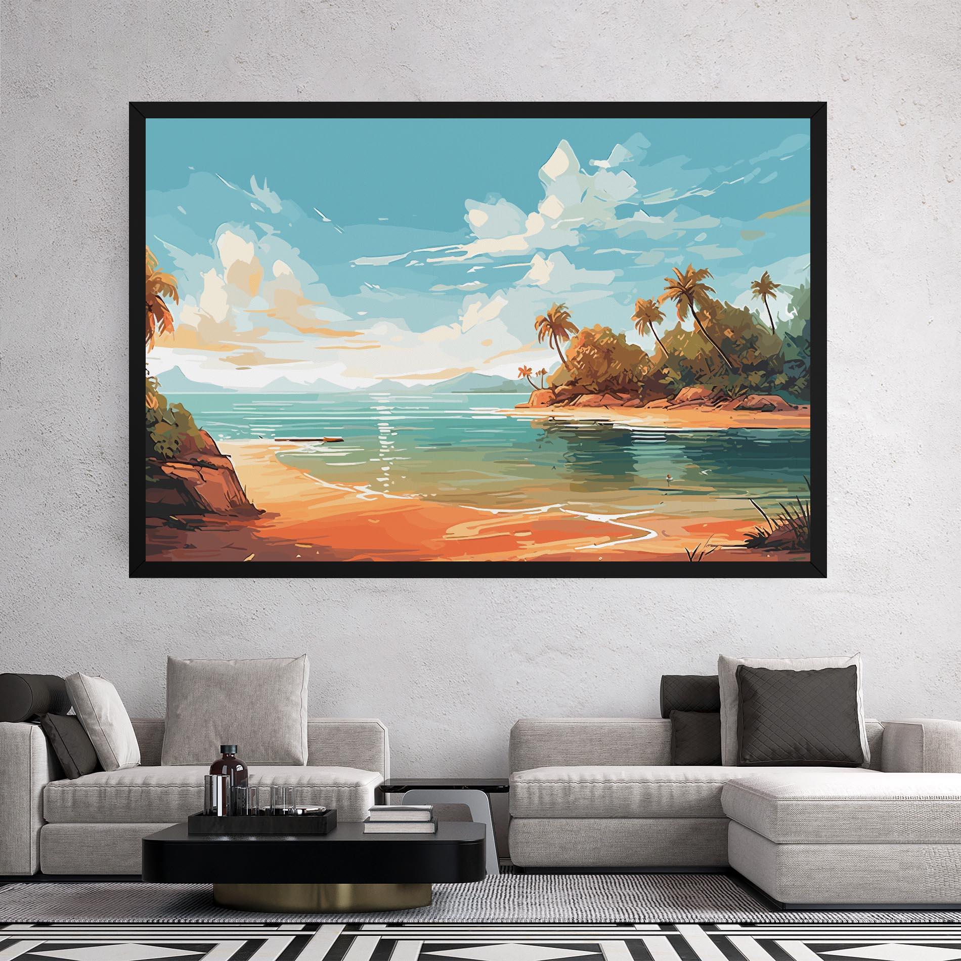 Vászonkép Blue Sky Beach mockup 2