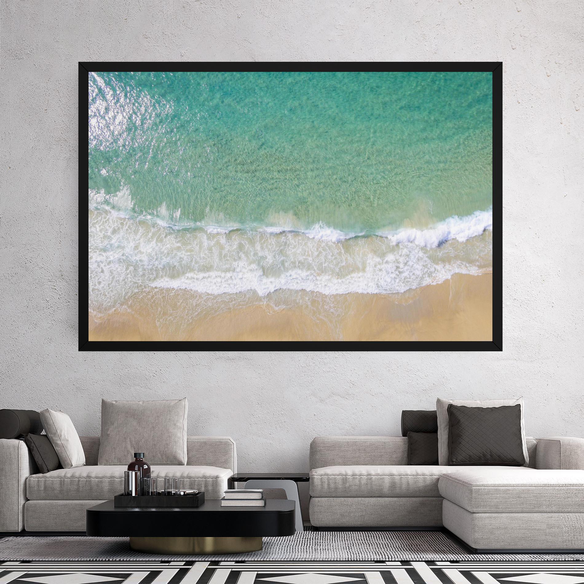 Vászonkép Blue Waves Beach mockup 2