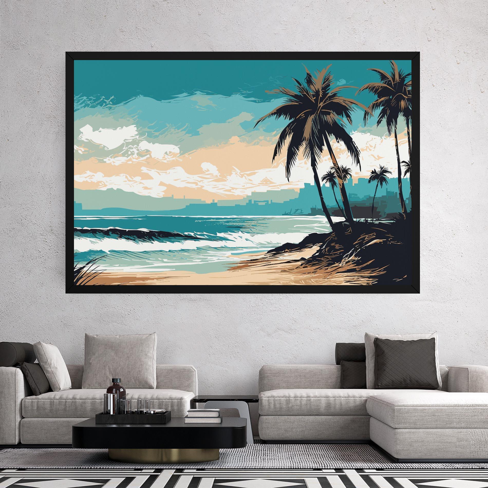 Vászonkép Cream Blue Beach mockup 2