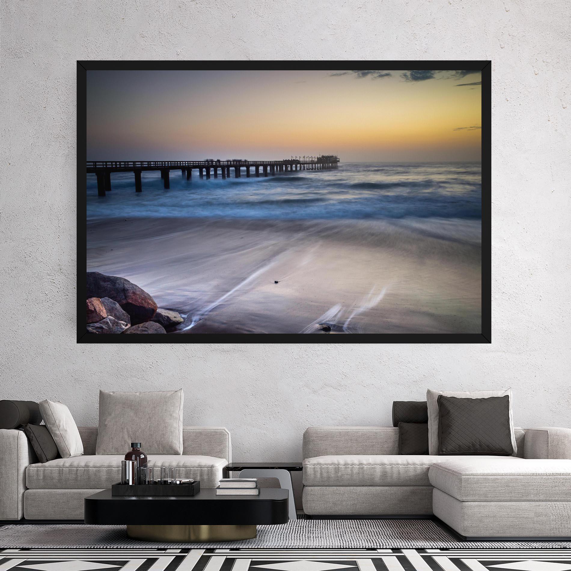 Vászonkép Empty Pretty Beach mockup 2