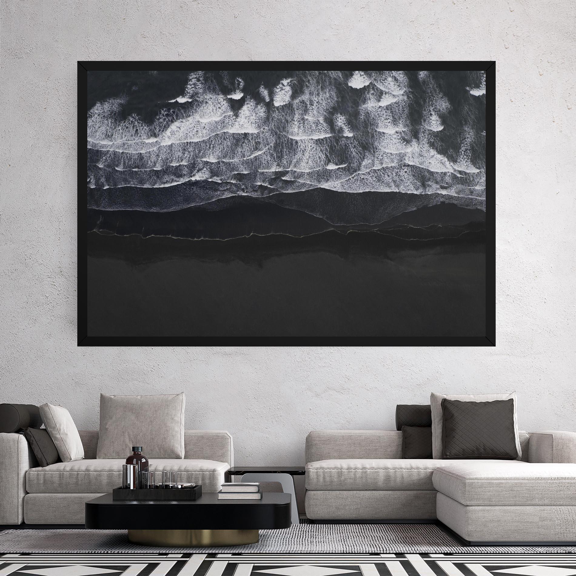 Vászonkép Grey Waves Beach mockup 2