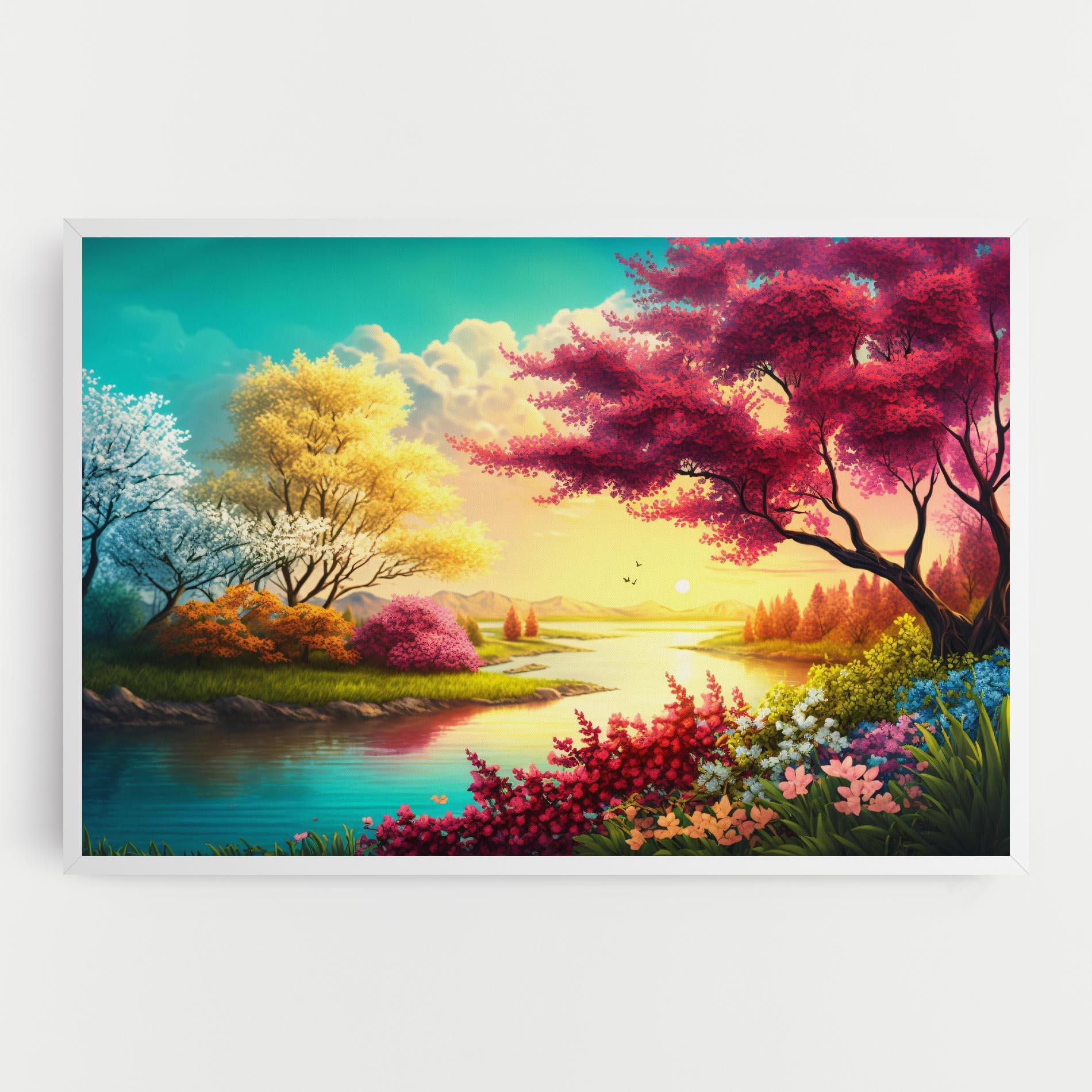 Vászonkép Pink Yellow Trees mockup 0